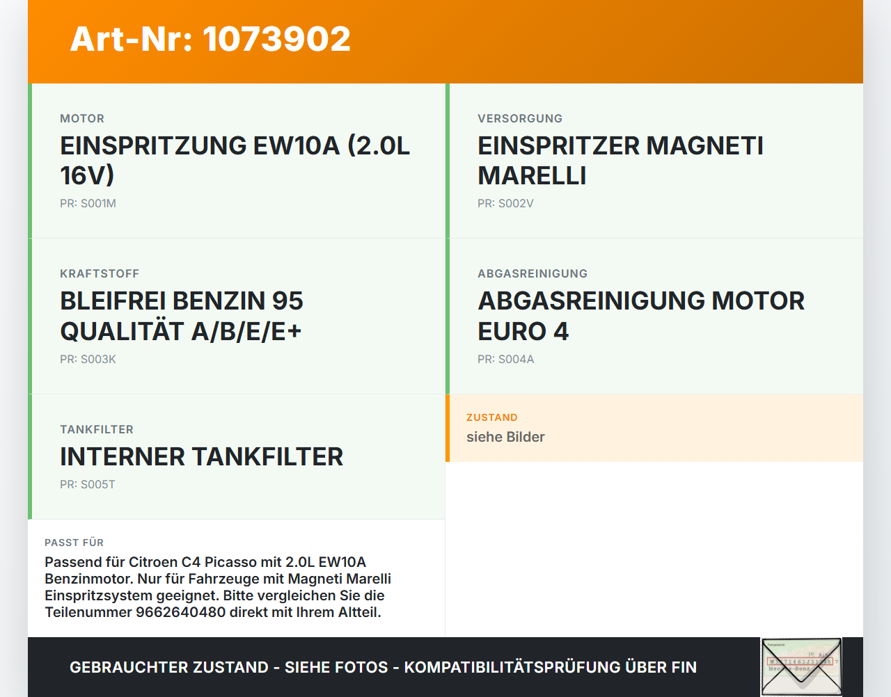 Citroen C4 Grand Picasso 06-10 1997 103KW Unterdruckventil für Kraftstoff Citroen C4 Grand Picasso 06-10 12.11.2008... Vorschau 3