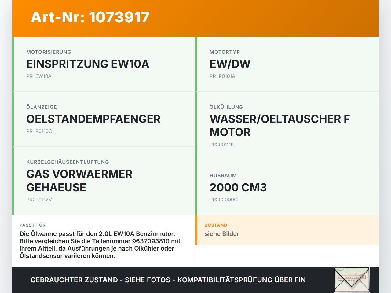 Citroen C4 Grand Picasso 06-10 1997 103KW EW10A Ölwanne Motorwanne Citroen C4 Grand Picasso 06-10 12.11.2008... Vorschau 3