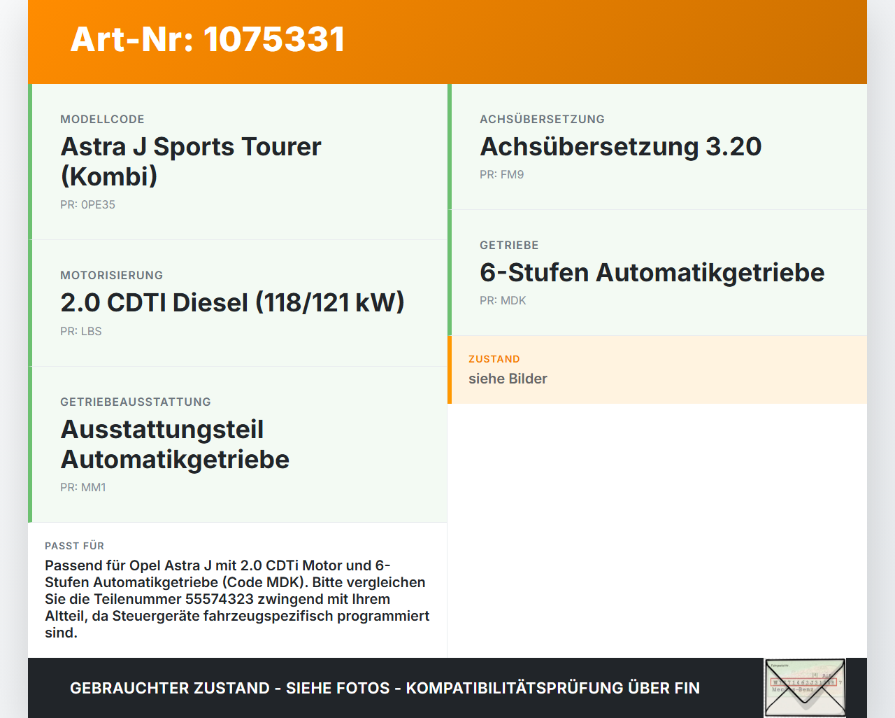 Opel Astra J 12-18 CDTi 2,0 121KW Getriebesteuergerät Automatikgetriebe Steuergerät Opel Astra J 12-18 01.01.2013... Vorschau 3