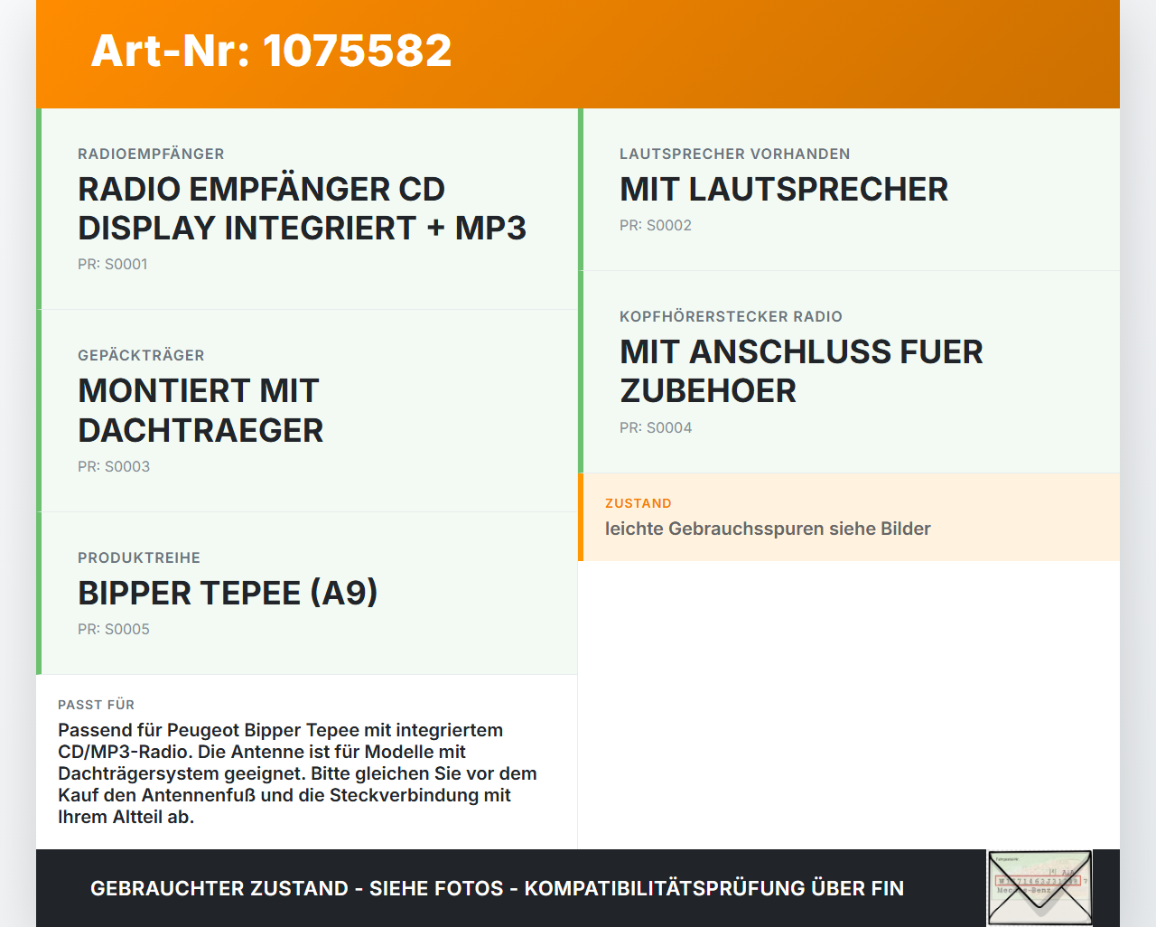 Peugeot Bipper 08-17 Antenne Dachantenne Peugeot Bipper 08-17 30.04.2010 gebraucht Vorschau 3