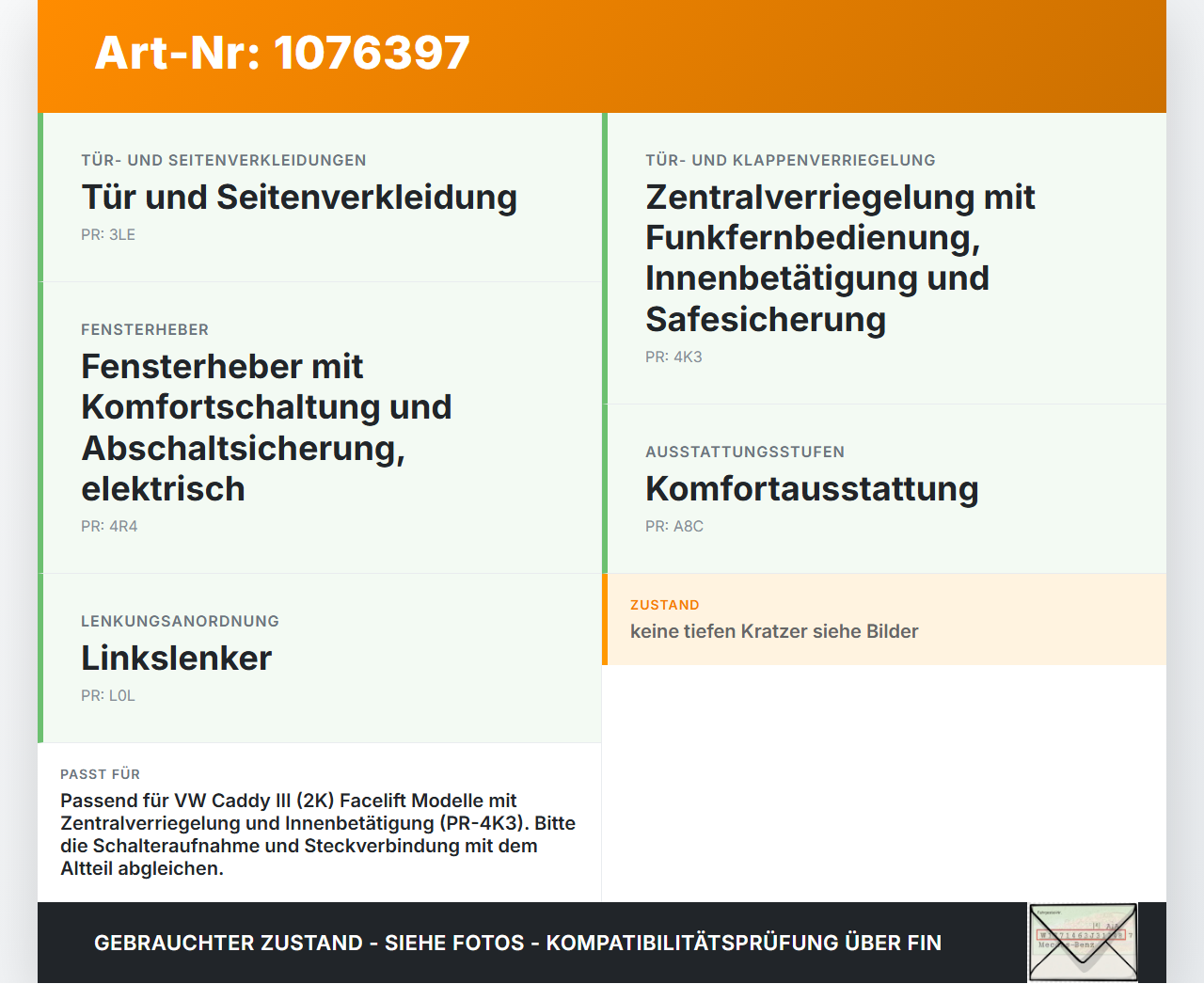 VW Caddy III 2K 10-15 Schalter Zentralverriegelung Verriegelung VW Caddy III 2K 10-15 22.12.2011 1T0962125 2551-015... Vorschau 3