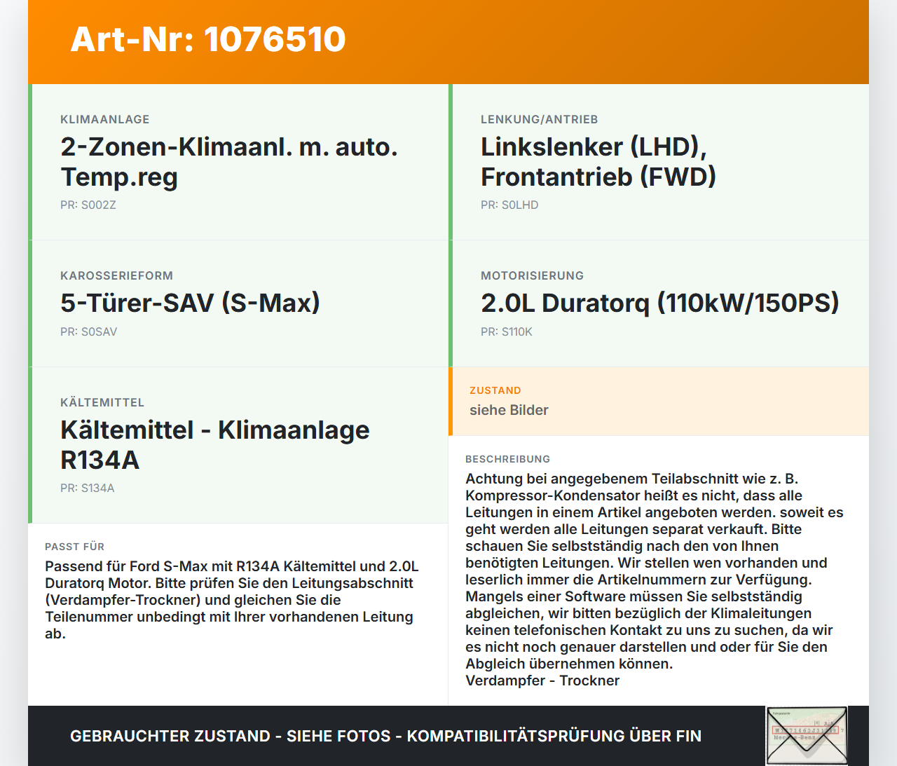 Ford S-Max CJ WA6 15-19 TDCi 2,0 110KW Klimaschlauch Klimaleitung Kältemittelleitung Hochdruckleitung Ford S-Max CJ... Vorschau 3
