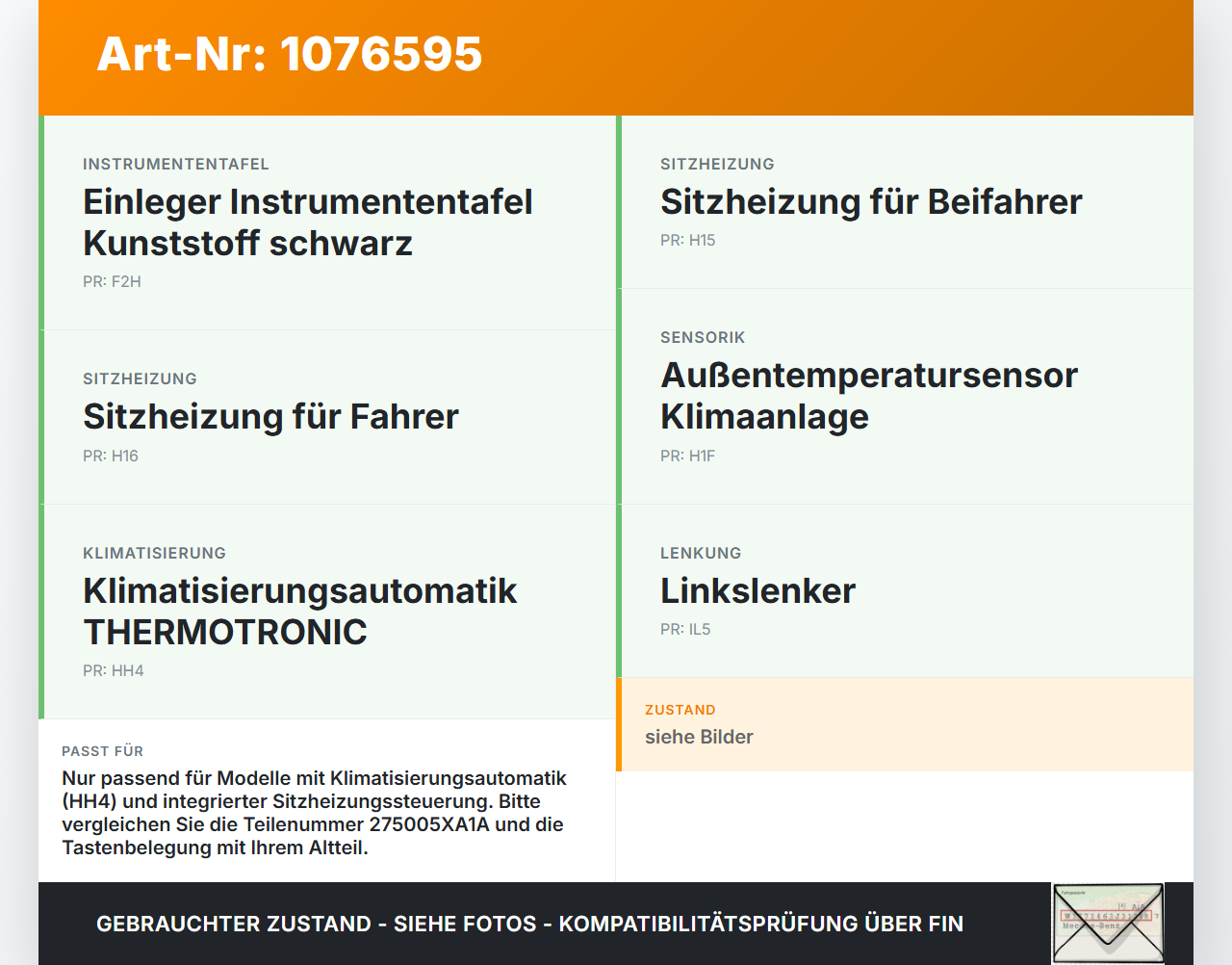 Mercedes X-Kl 470 X220d 17-20 Bedienteil Bedienelement Klimabedienteil Mercedes X-Kl 470 X220d 17-20 27.10.2017... Vorschau 3