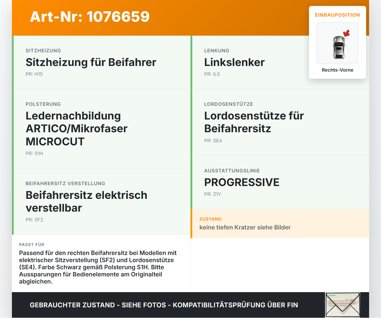 Mercedes X-Kl 470 X220d 17-20 Abdeckung Blende für Sitz Beifahrersitz Rechts Vorne Mercedes X-Kl 470 X220d 17-20... Vorschau 3