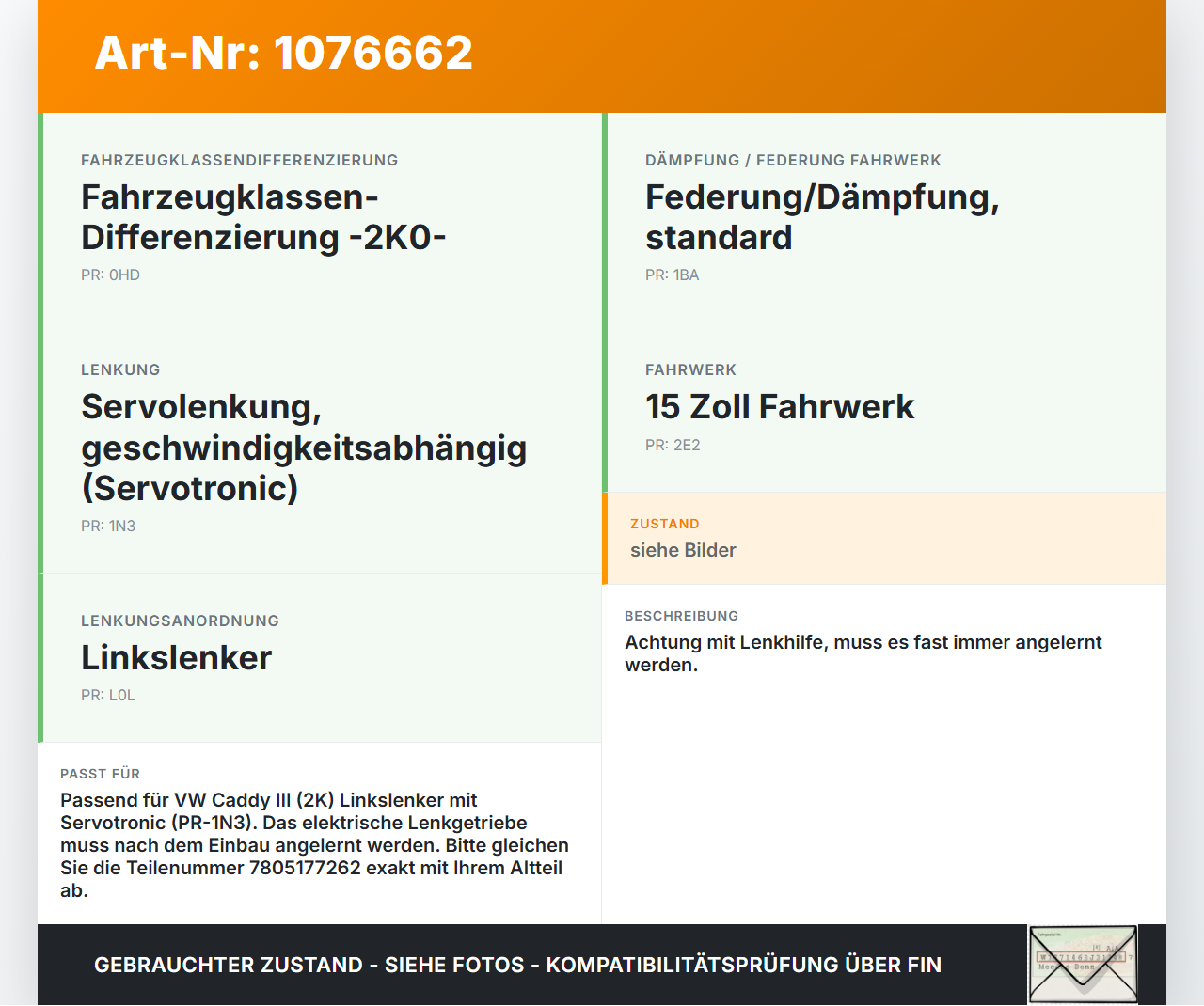VW Caddy III 2K 10-15 Lenkgetriebe Servolenkung Lenkhilfe elektr. Stellmotor VW Caddy III 2K 10-15 22.12.2011... Vorschau 3