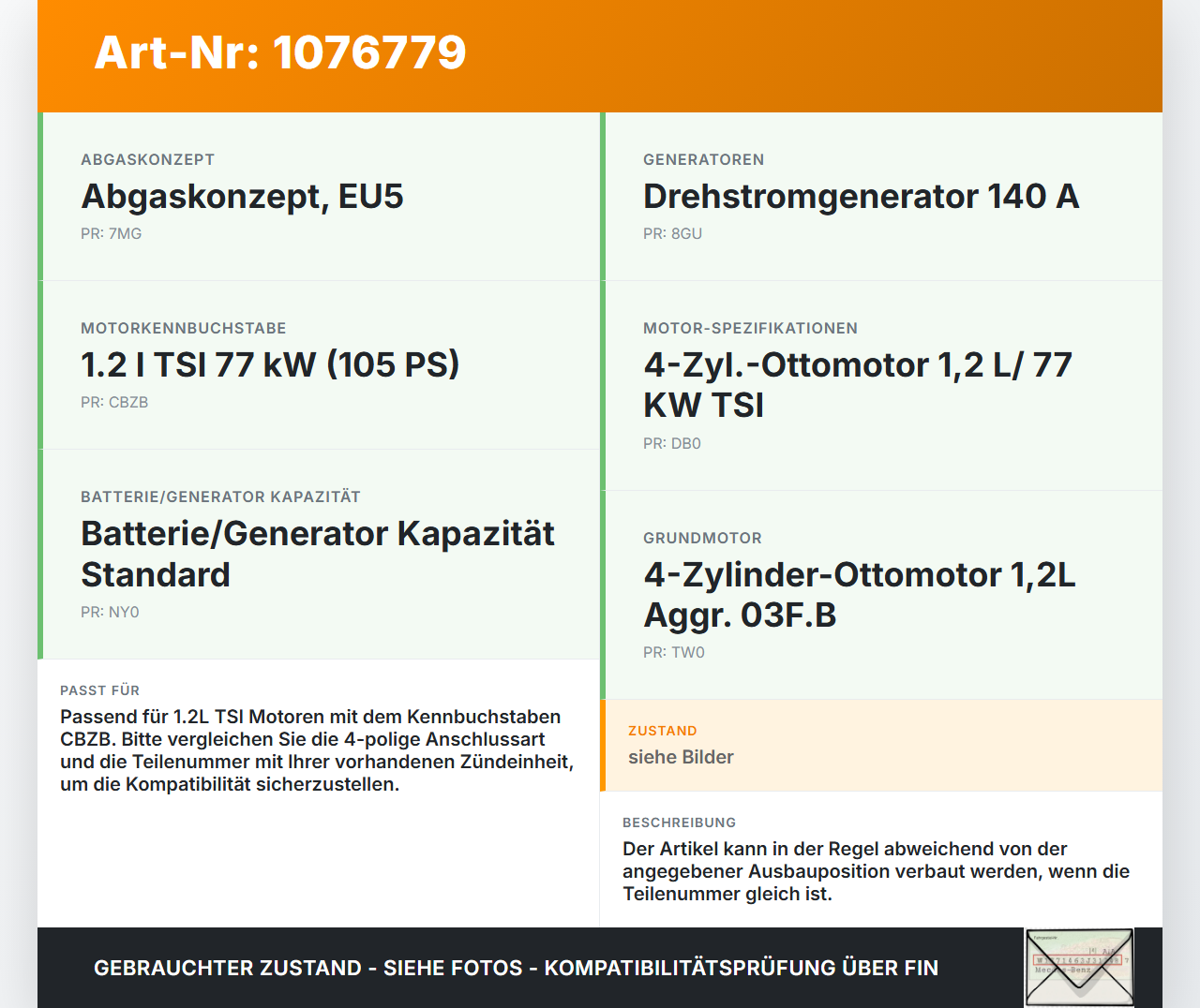 VW Caddy III 2K 10-15 1,2 63KW Zündspule Zündmodul Zündeinheit 4-polig VW Caddy III 2K 10-15 22.12.2011 U2003 gebraucht Vorschau 3