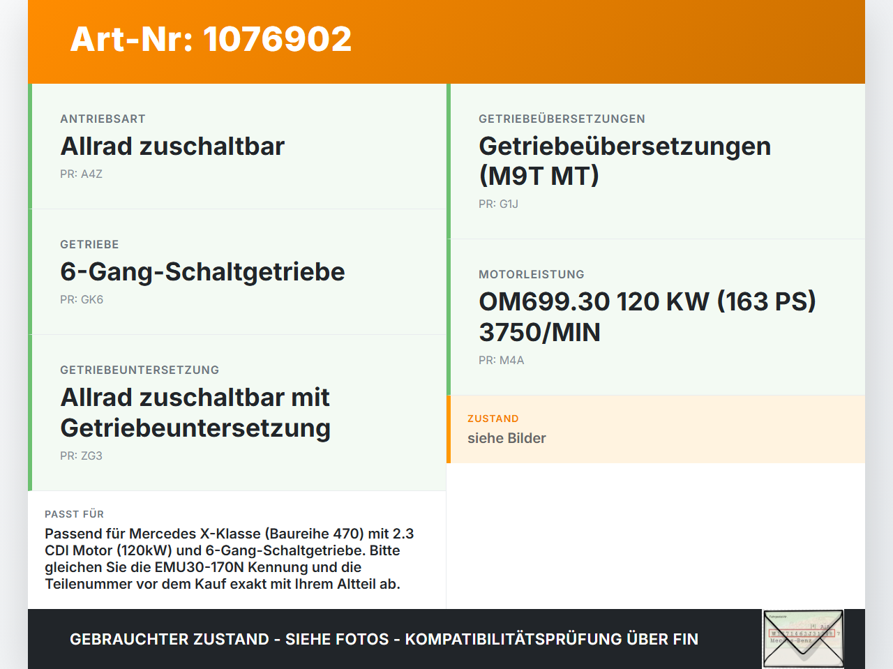 Mercedes X-Kl 470 X220d 17-20 CDI 2,3 120KW 699300 Getriebesteuergerät Steuergerät ECU Modul Hitachi EMU30-170N... Vorschau 3