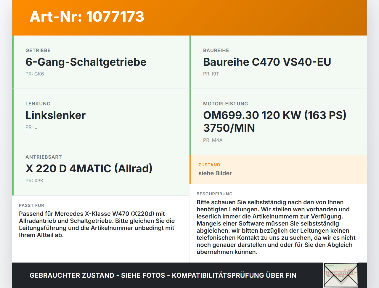 Mercedes X-Kl 470 X220d 17-20 CDI 2,3 120KW Servo Schlauch Servoleitung Mercedes X-Kl 470 X220d 17-20 27.10.2017... Vorschau 3