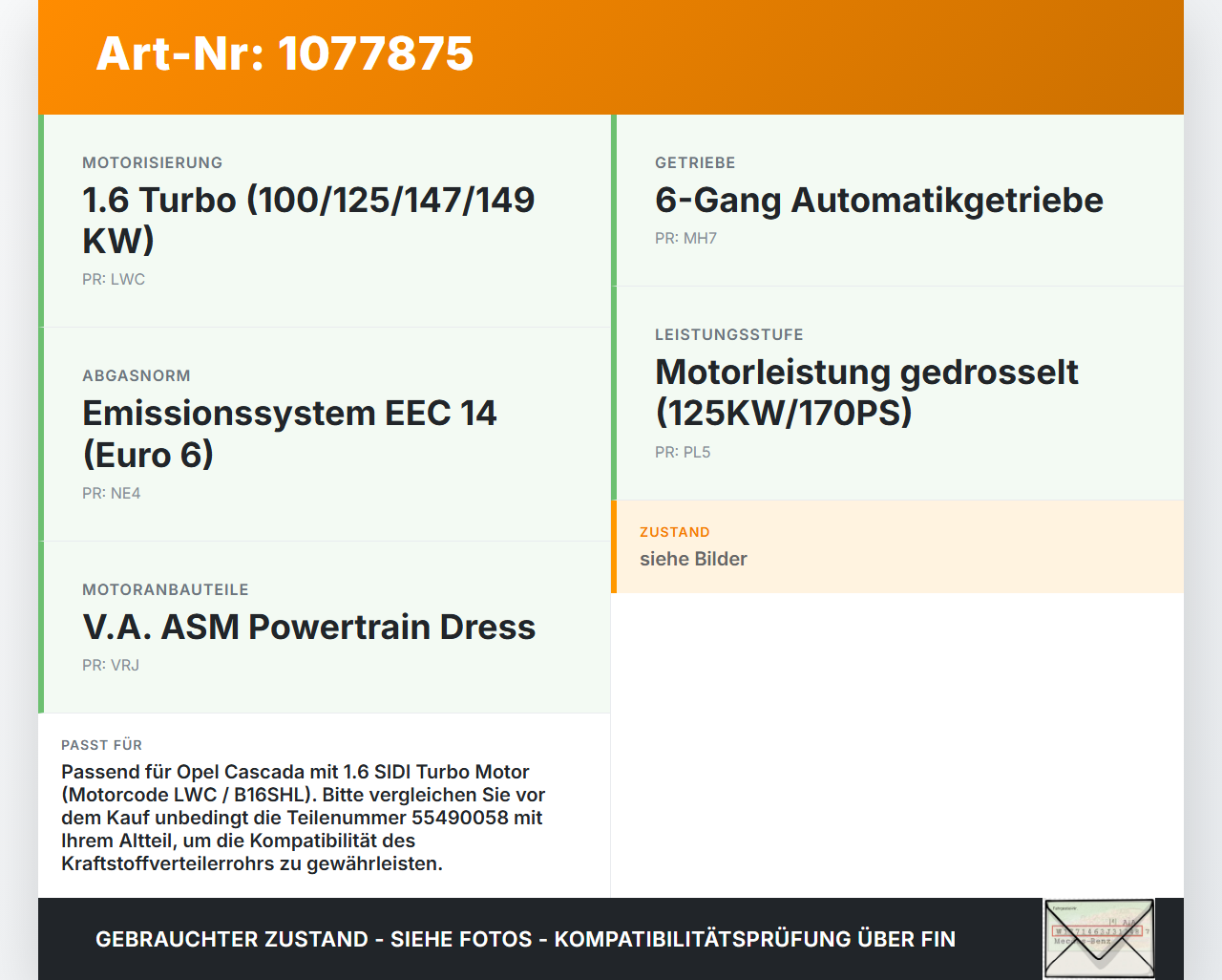 Opel Cascada W13 13-19 1,6 125KW Verteilerrohr für Hochdruck Verteiler Opel Cascada W13 13-19 16.03.2016 55490058... Vorschau 3