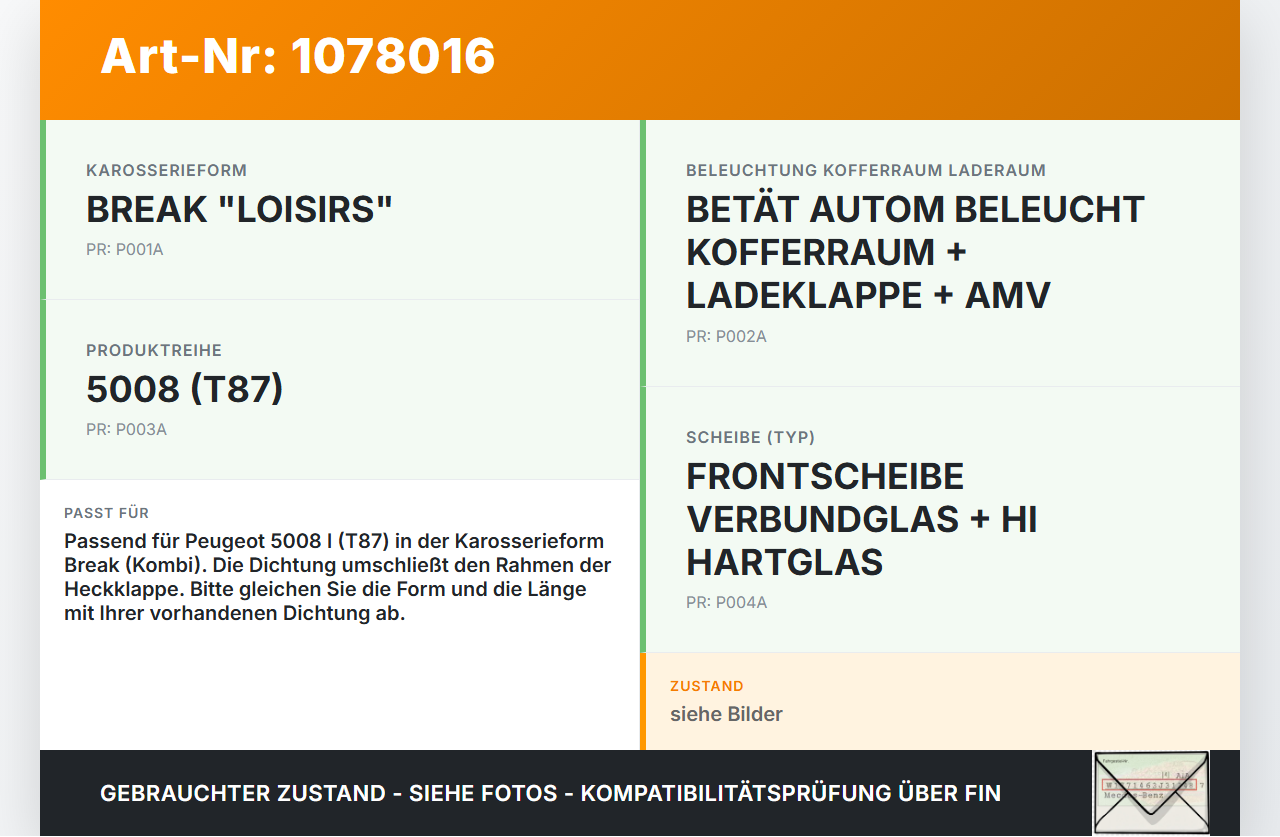 Peugeot 5008 I T87 09-13 Dichtung Rahmen für Heckklappe Kofferraum Peugeot 5008 I T87 09-13 01.01.2009 gebraucht Vorschau 3
