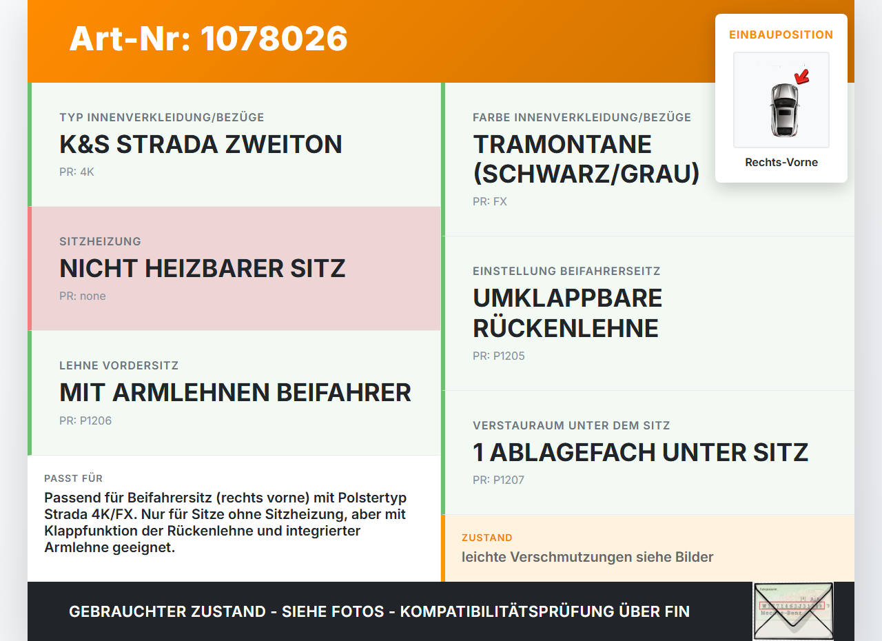 Peugeot 5008 I T87 09-13 Sitzbezug Sitzpolster für Beifahrersitz Rechts Vorne Peugeot 5008 I T87 09-13 01.01.2009... Vorschau 3