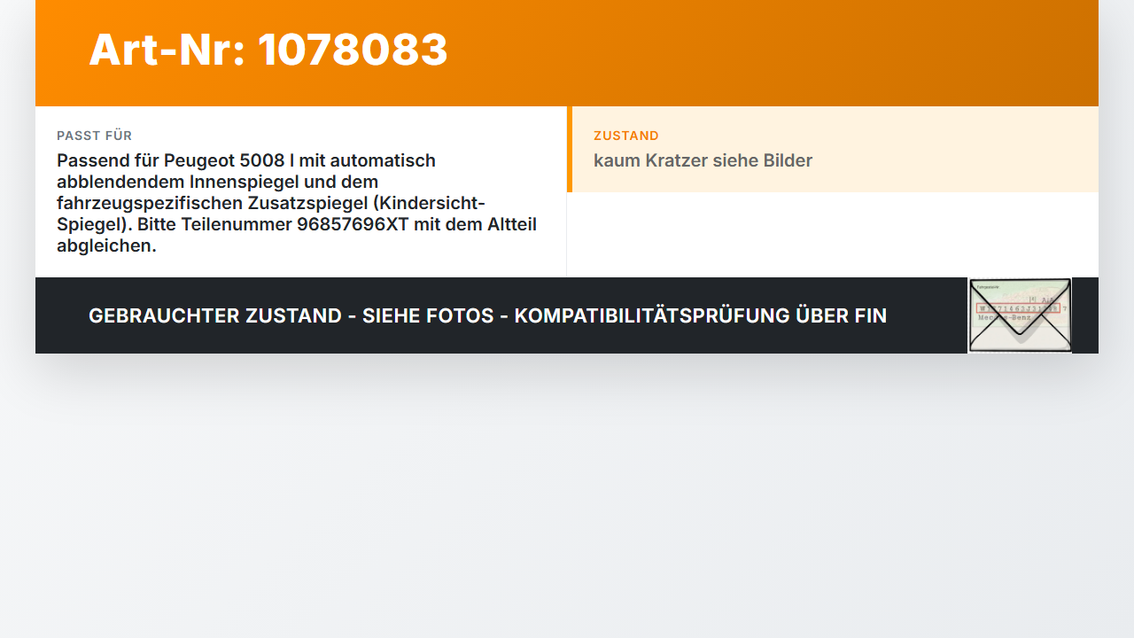 Peugeot 5008 I T87 09-13 Innenspiegel Rückspiegel Spiegel Innen mit Zusatzspiegel Peugeot 5008 I T87 09-13... Vorschau 3