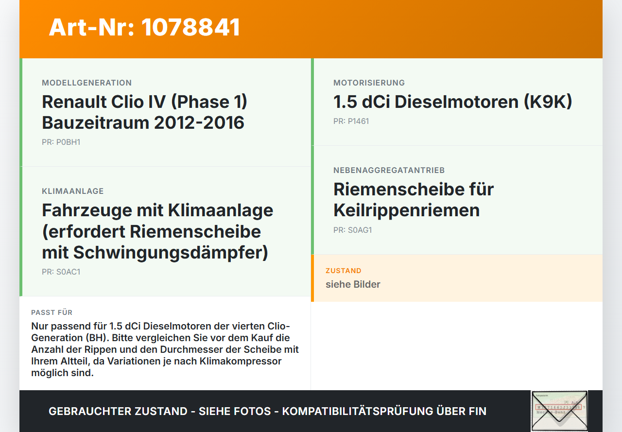 Renault Clio IV BH 12-16 dCi 1,5 66KW Kurbelwellenscheibe Riemenscheibe für Kurbelwelle Renault Clio IV BH 12-16... Vorschau 3