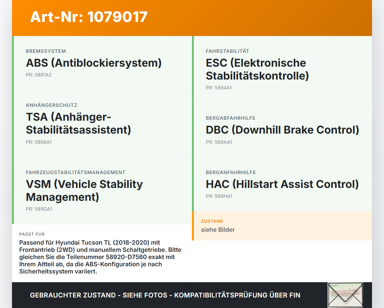 Hyundai Tucson TL 18-20 ABS Steuergerät Aggregat Hydraulikblock Hyundai Tucson TL 18-20 06.11.2019 58920-D7560... Vorschau 3