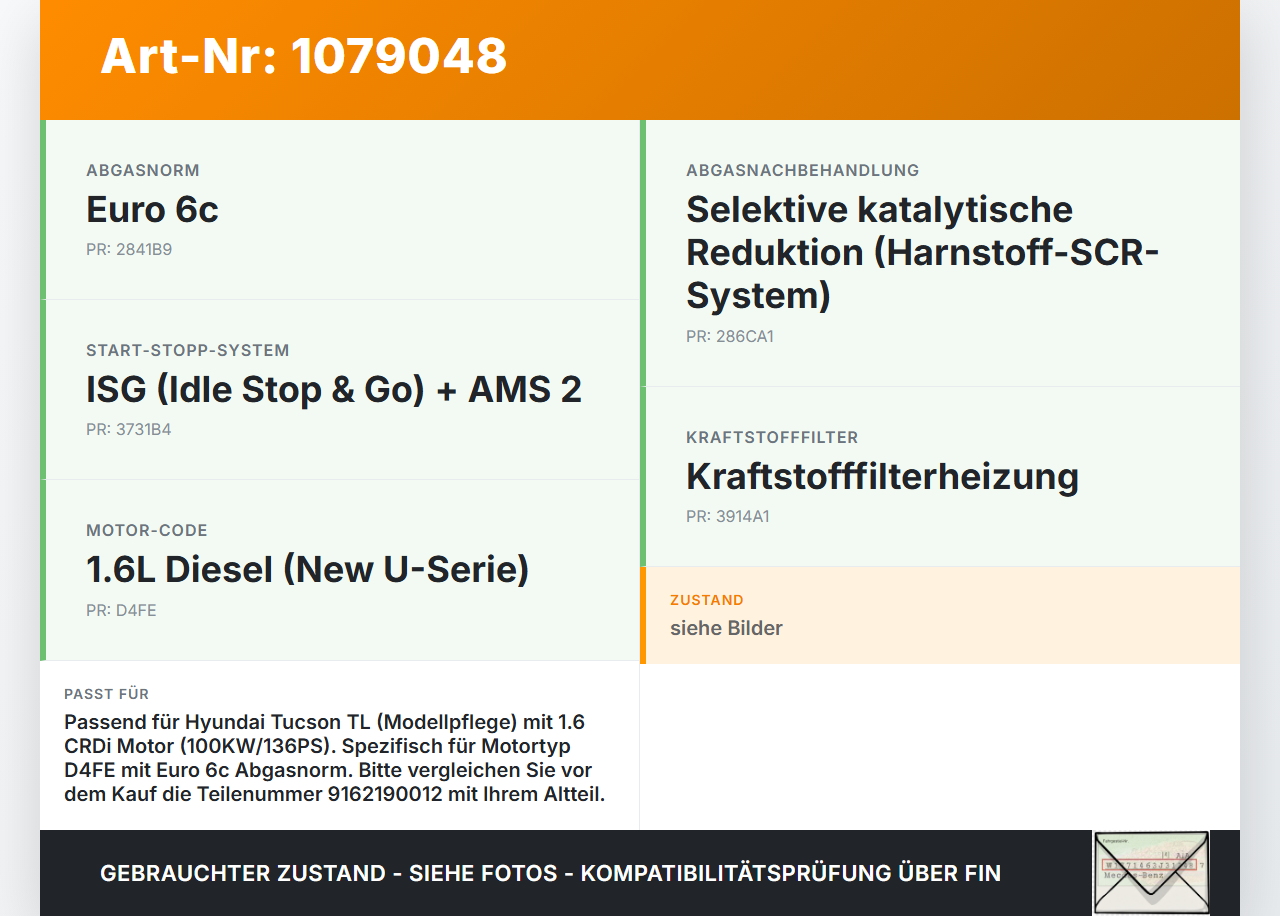 Hyundai Tucson TL 18-20 CRDi 1,6 100KW Railsensor Drucksensor Hyundai Tucson TL 18-20 06.11.2019 A2C97737801... Vorschau 3