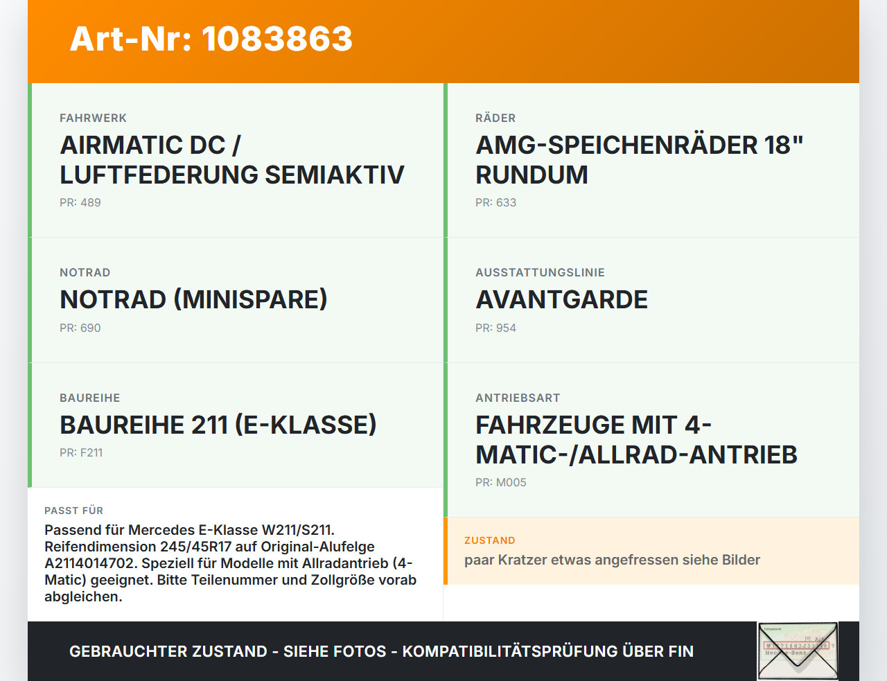 Mercedes S211 E500 02-06 4 x Kompletträder Aluminiumfelge Winterreifen 245/45R17 5X112 Mercedes S211 E500 02-06... Vorschau 3