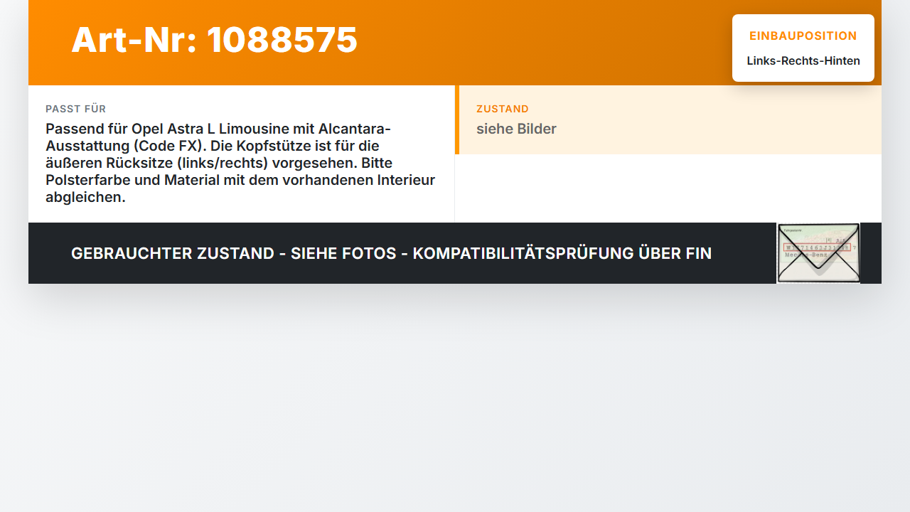 Opel Astra L 21-26 Kopfstütze Rechts oder Links Hinten Opel Astra L 21-26 27.04.2023 98423976ZD gebraucht Vorschau 3