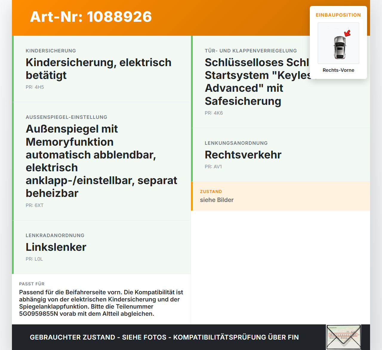 VW Tayron R41 Fensterheberschalter Schalter Volkswagen Fensterheber Rechts Vorne VW Tayron R41 20.08.2025... Vorschau 3