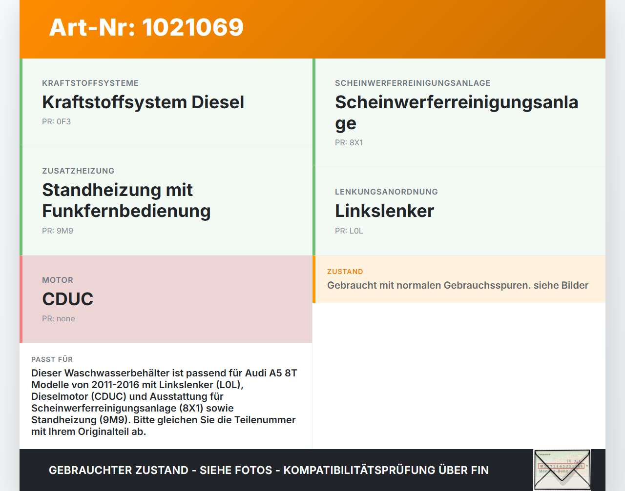 Audi A5 8T 11-16 TDI 3,0 180 Waschwasserbehälter Wasserbehälter mit Einfüllstutzen Audi A5 8T 11-16 04.04.2013... Vorschau 3