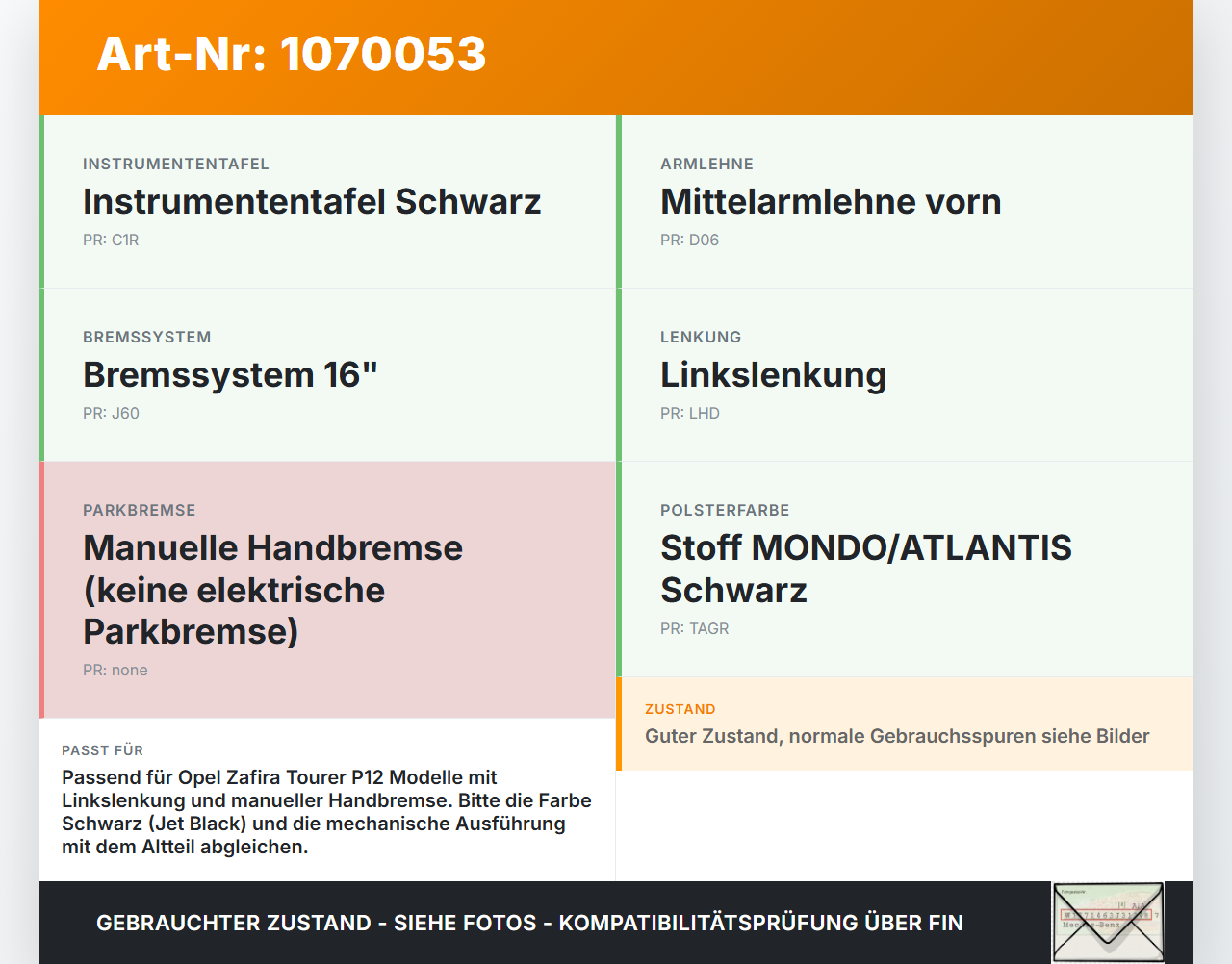 Opel Zafira Tourer P12 16-19 Handbremshebel Hebel für Handbremse Bremshebel Opel Zafira Tourer P12 16-19 20.12.2016... Vorschau 3