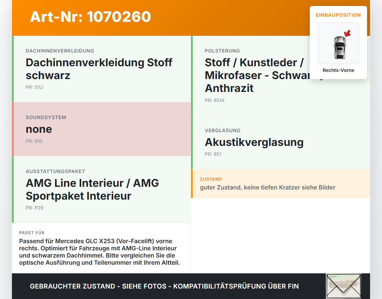 Mercedes X253 15-19 Blende Innen Auflage Applikation für Hochtöner Rechts Vorne Mercedes X253 15-19 14.09.2015... Vorschau 3