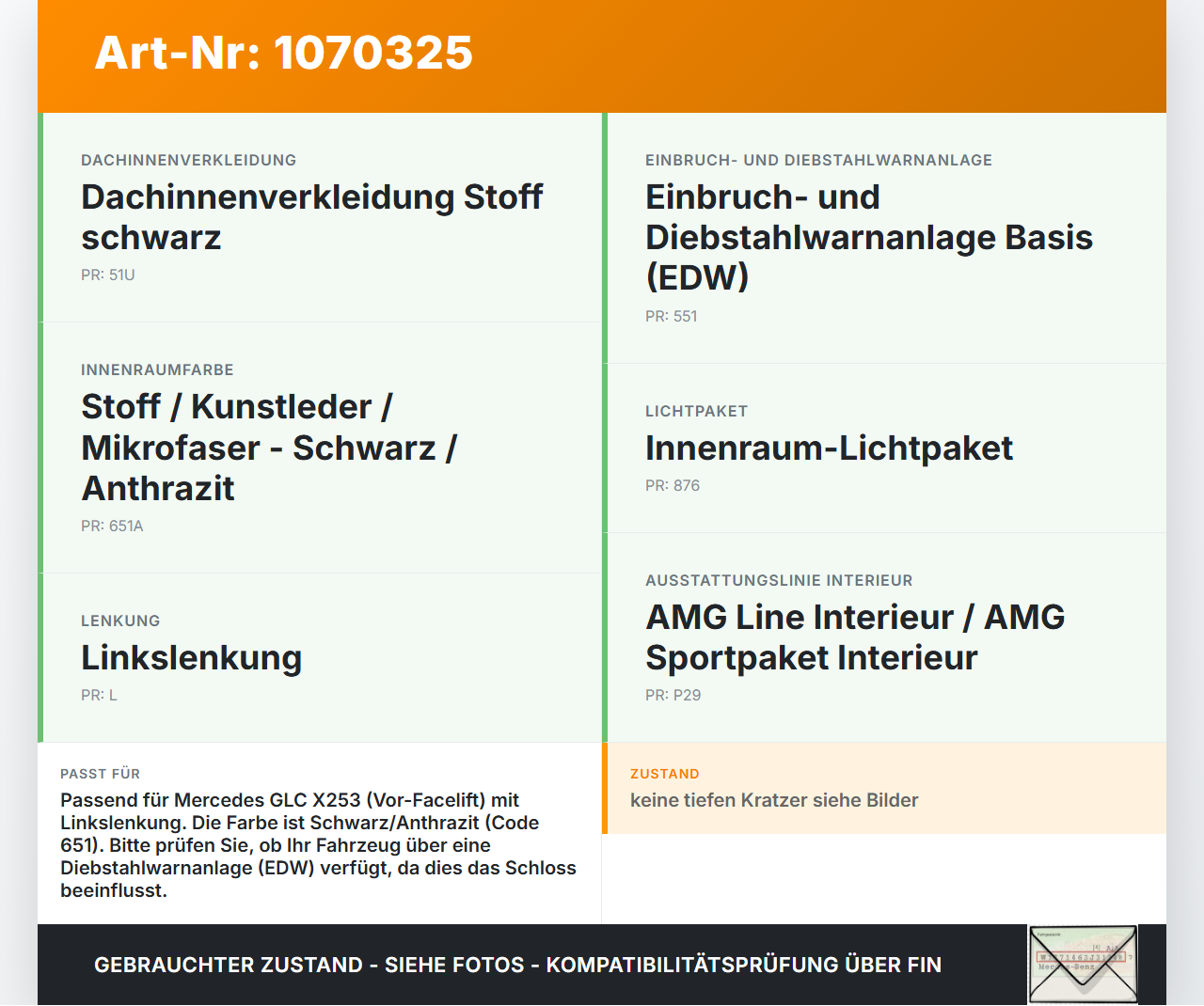 Mercedes X253 15-19 Handschuhfach Handschuhkasten Mercedes X253 15-19 14.09.2015 gebraucht Vorschau 3