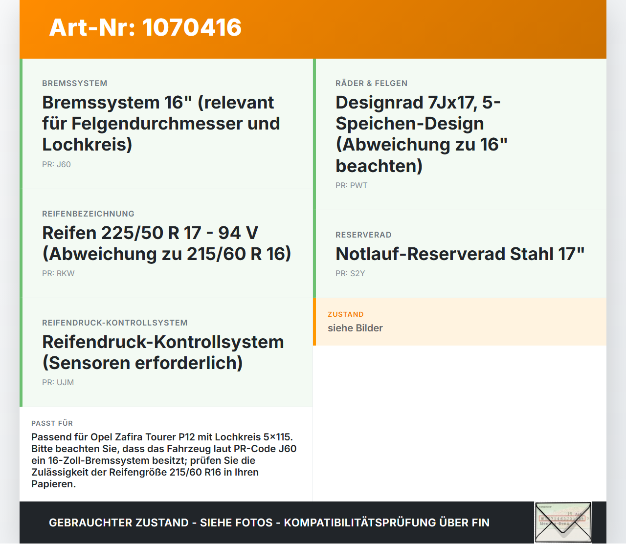 Opel Zafira Tourer P12 16-19 4 x Kompletträder Aluminiumfelge Ganzjahresreifen 215/60R16 5X115 Opel Zafira Tourer... Vorschau 3