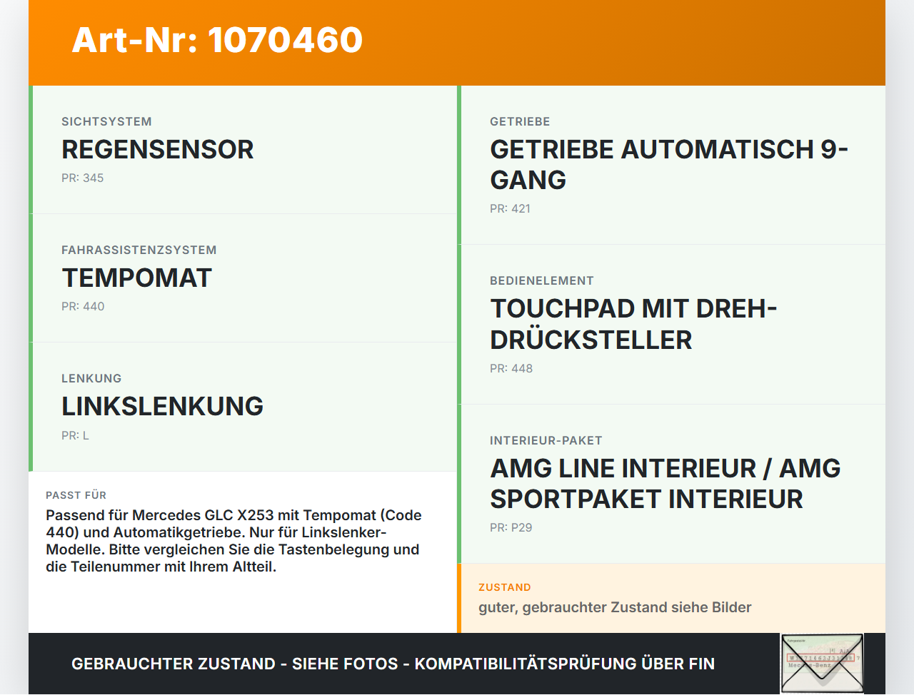 Mercedes X253 15-19 Lenkstockschalter Tempomat Bedienung Mercedes X253 15-19 14.09.2015 408186 gebraucht Vorschau 3