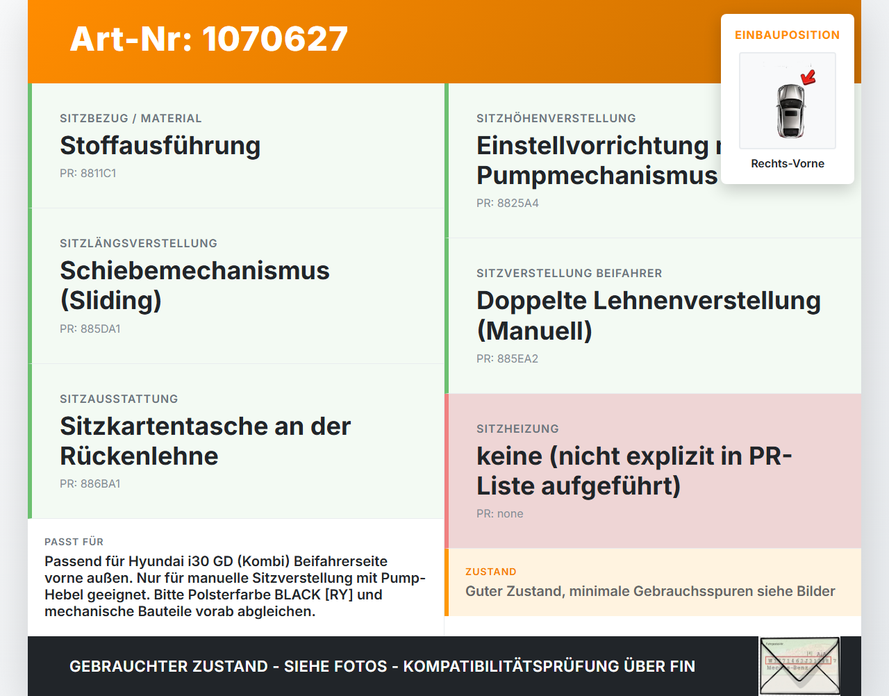 Hyundai I30 GD 12-17 Blende Innen Auflage Applikation für Sitz Rechts Vorne Aussen Hyundai I30 GD 12-17 25.06.2015... Vorschau 3