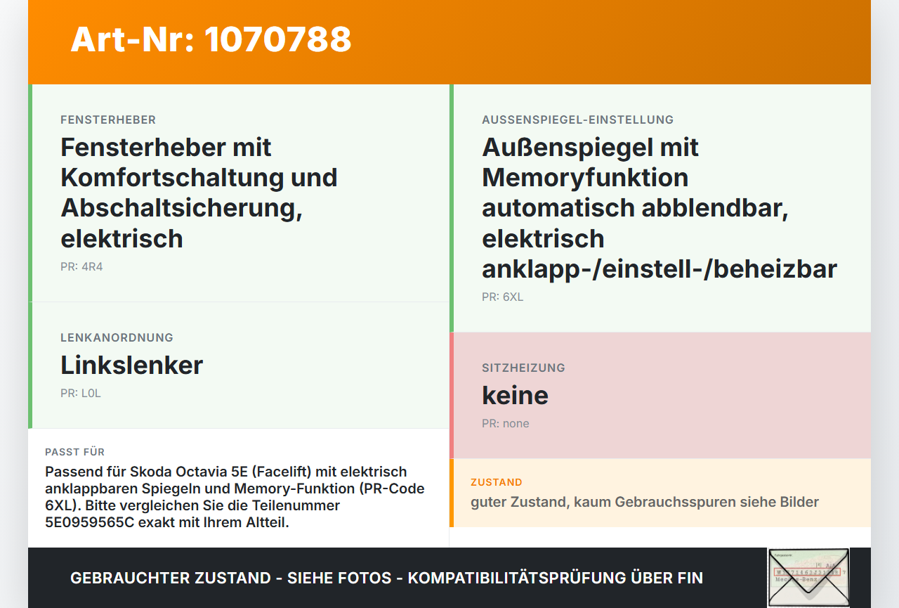 Skoda Octavia 17-20 Spiegelverstellung Aussenspiegel Schalter Skoda Octavia 17-20 09.11.2017 5E0959565C gebraucht Vorschau 3