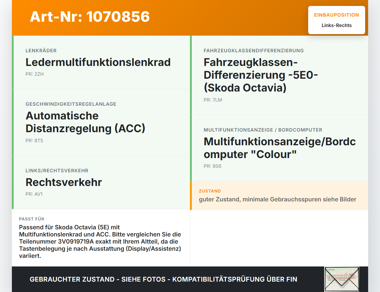 Skoda Octavia 17-20 Lenkradschalter Multifunktionstasten Schalter für Lenkrad Links und Rechts Skoda Octavia 17-20... Vorschau 3