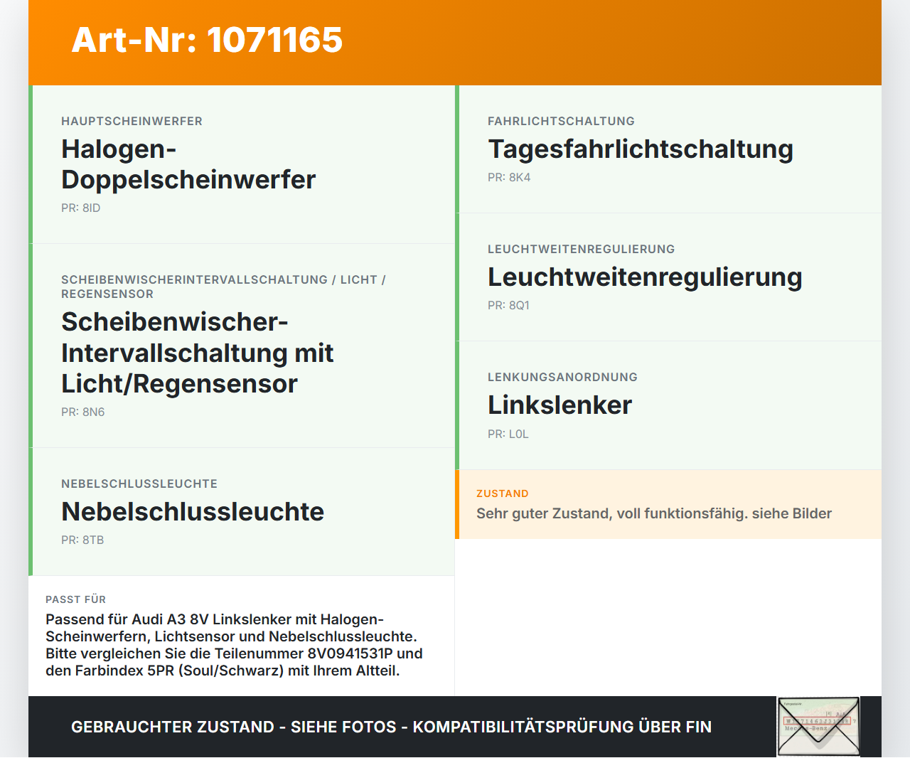 Audi A3 8V 12-16 Autom. Lichtschalter Schalter Nebelschluss Dimmer Audi A3 8V 12-16 17.06.2014 8V0941531P... Vorschau 3