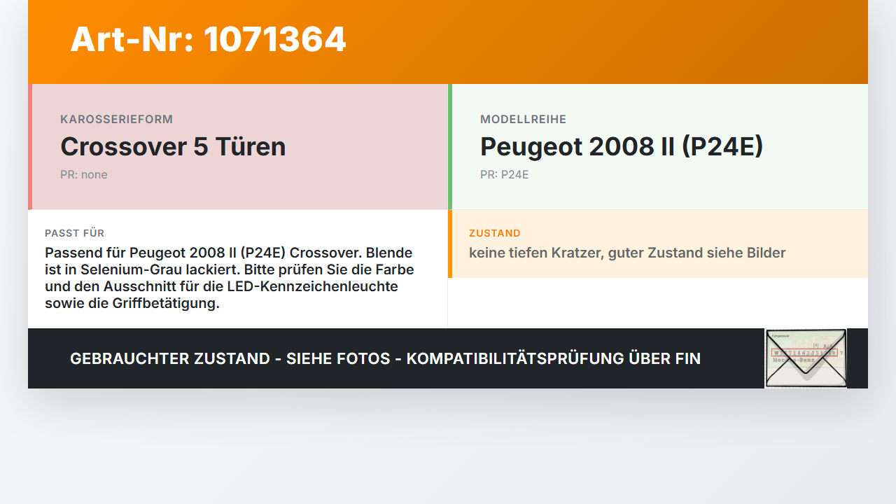 Peugeot 2008 II CMP 23-26 5T Blende Griffleiste für Heckklappe Peugeot 2008 II CMP 23-26 20.20.2020 gebraucht Vorschau 3