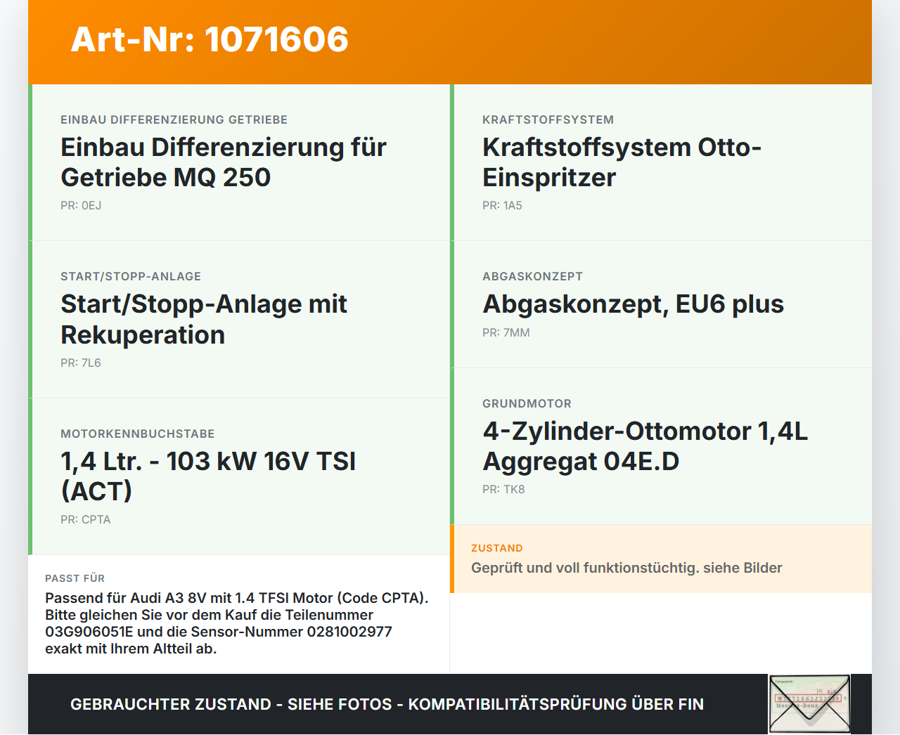 Audi A3 8V 12-16 TFSI 1,4 103KW CPTA Ladeluftrohr Ansaugrohr mit Ladedrucksensor Audi A3 8V 12-16 17.06.2014... Vorschau 3