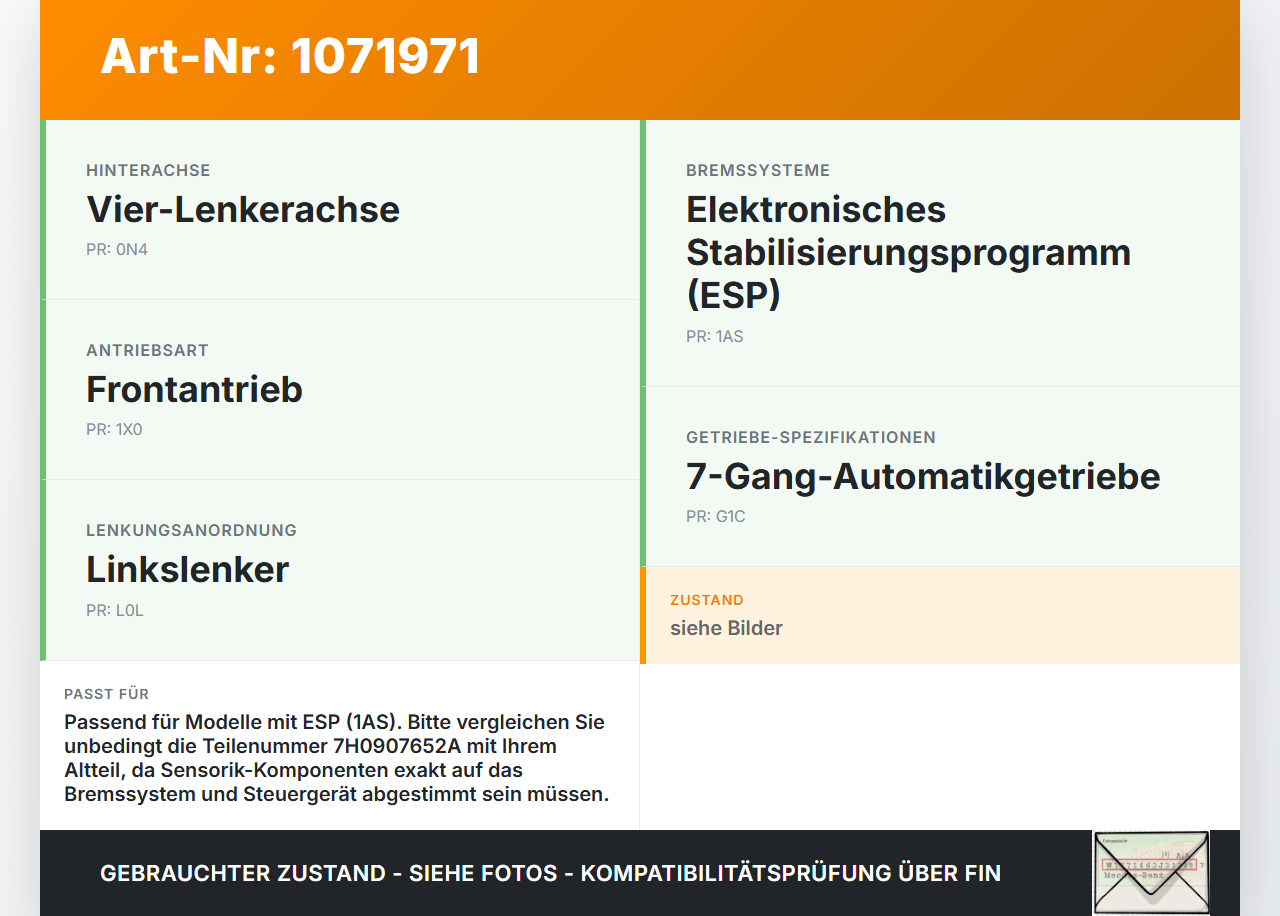 VW Touran 1T3 06-10 5T ESP Sensor Steuergerät Drehratensensor VW Touran 1T3 06-10 25.09.2009 7H0907652A... Vorschau 3