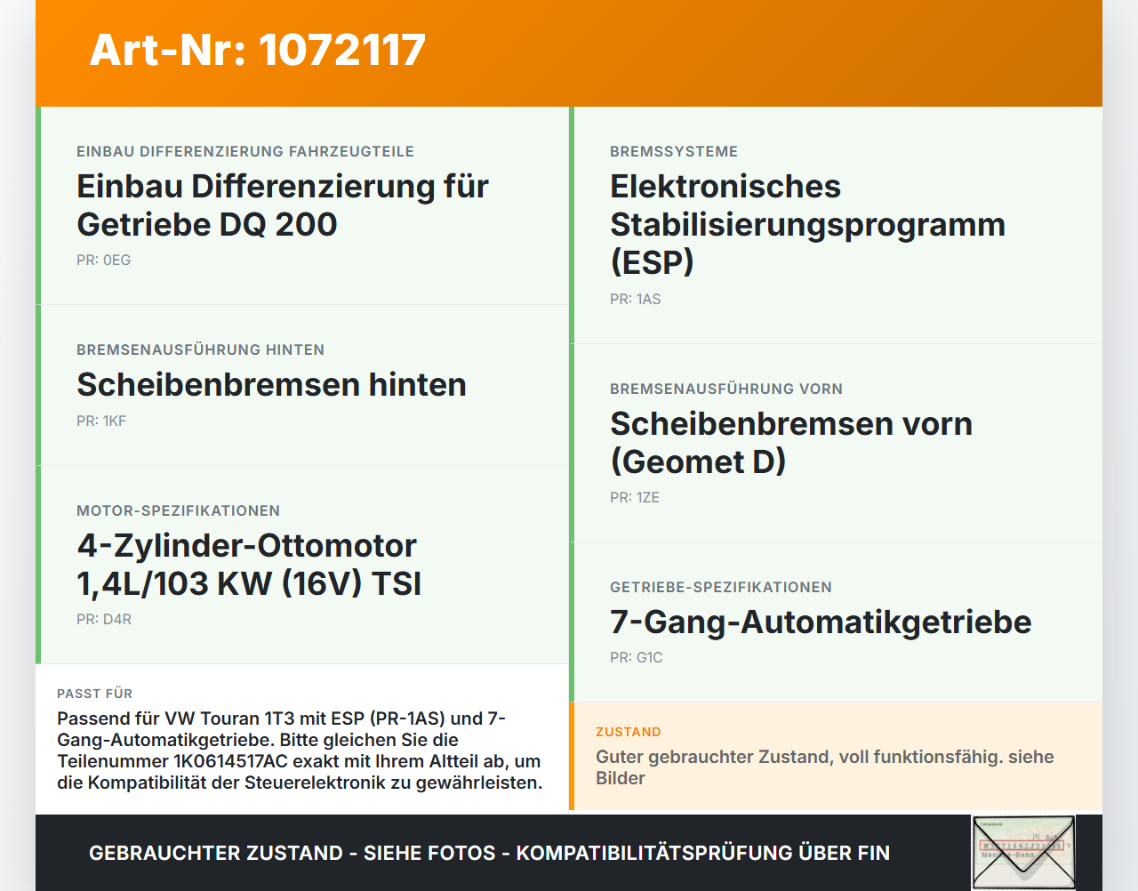 VW Touran 1T3 06-10 ABS Steuergerät Aggregat Hydraulikblock VW Touran 1T3 06-10 25.09.2009 1K0614517AC... Vorschau 3
