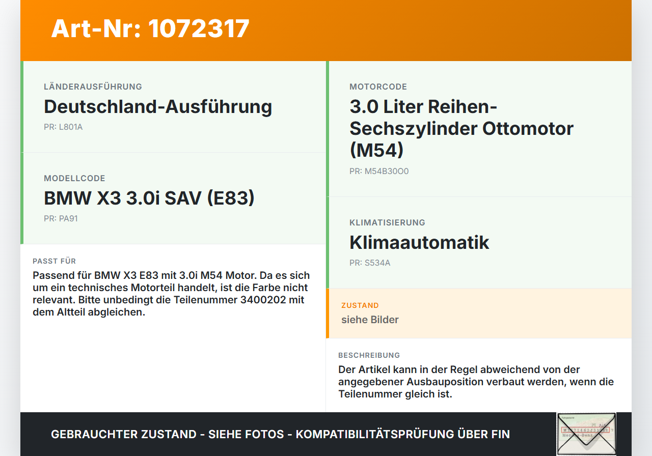 BMW X3 E83 03-06 3,0 170KW Ansaugrohr Ladeluftschlauch Luftschlauch Pos.1 BMW X3 E83 03-06 12.11.2004 3400202... Vorschau 3