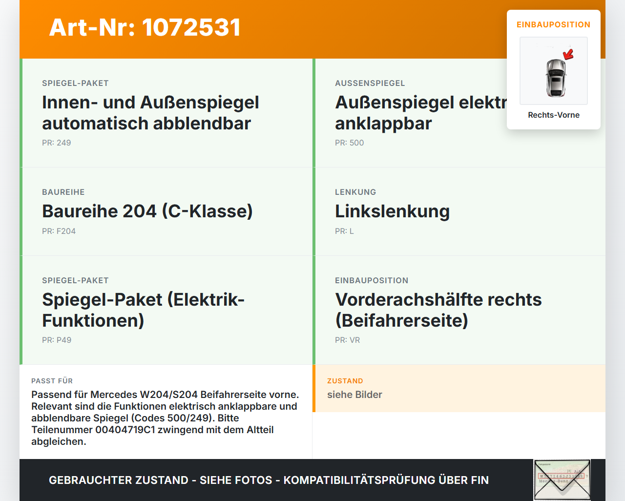 Mercedes S204 C180 09-14 Türsteuergerät Steuergerät SG Tür Rechts Vorne Mercedes S204 C180 09-14 01.06.2010... Vorschau 3