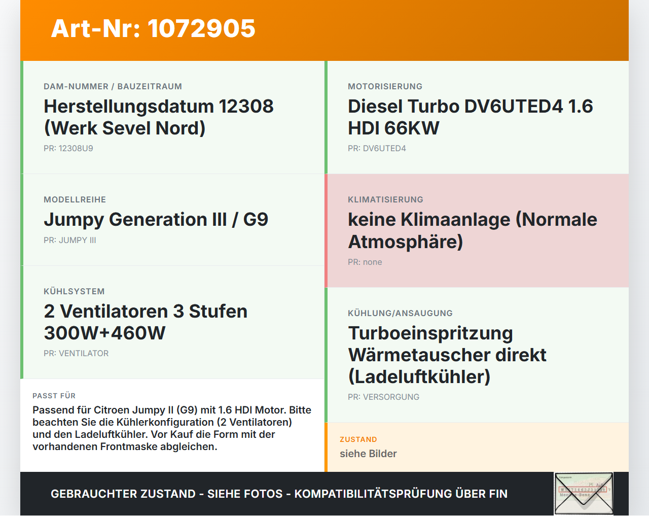 Citroen Jumpy II 07-12 HDI 1,6 66KW Schlossträger Frontmaske Träger Citroen Jumpy II 07-12 30.08.2010 gebraucht Vorschau 3