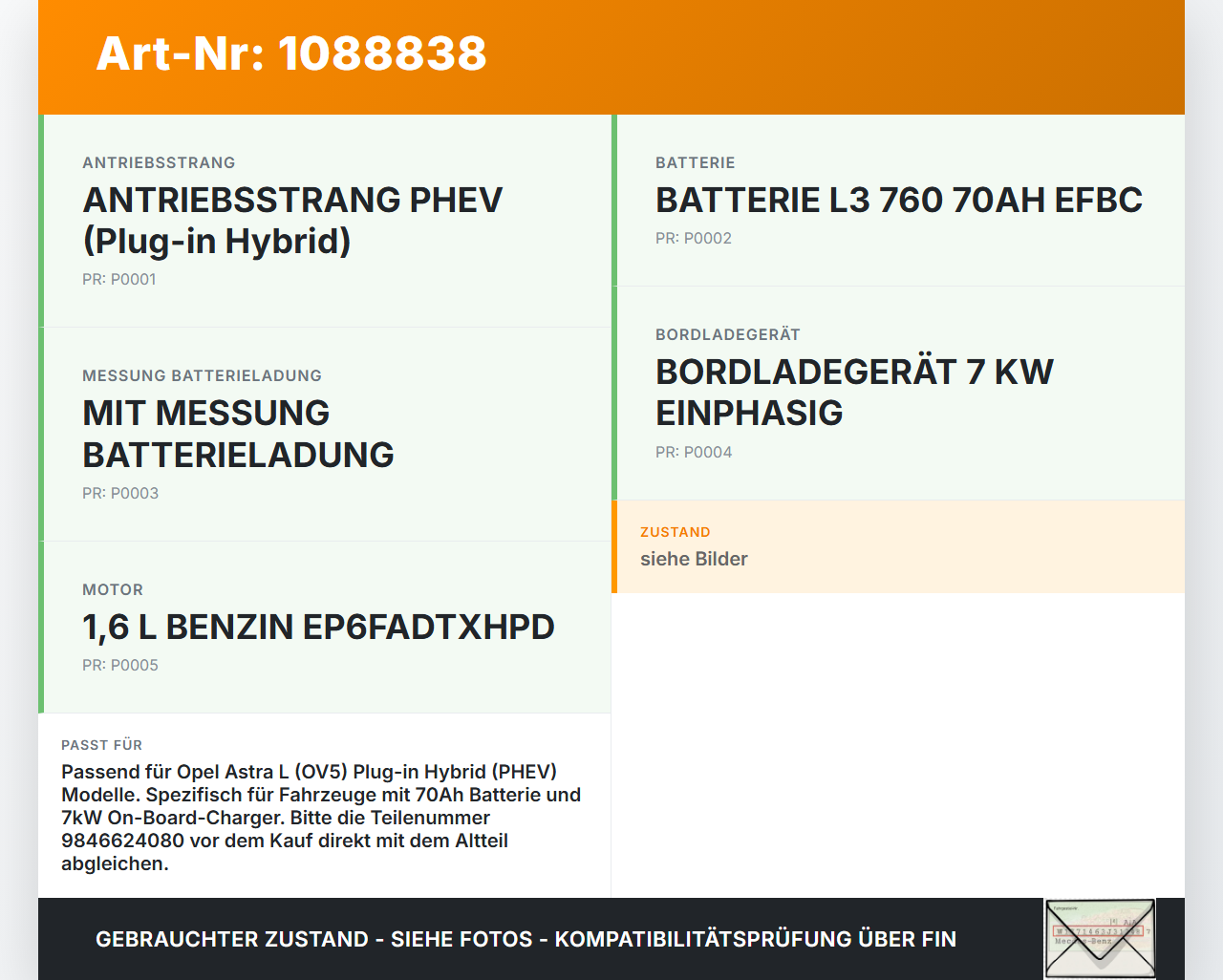 Opel Astra L 21-26 5T Kabelbaum für Batterie Klemmpunkt Opel Astra L 21-26 27.04.2023 9846624080 gebraucht Vorschau 3