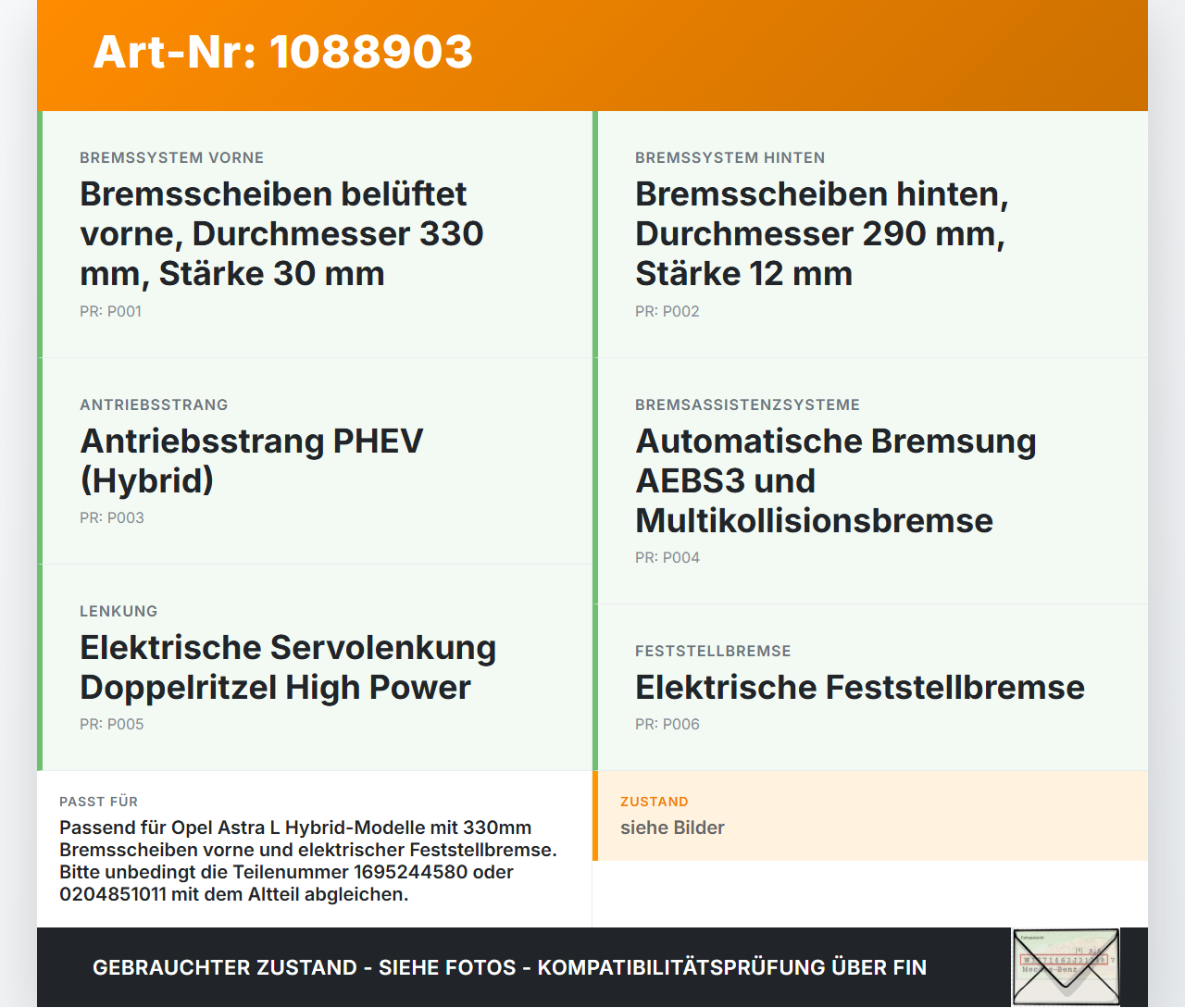 Opel Astra L 21-26 Hauptbremszylinder Bremszylinder Opel Astra L 21-26 27.04.2023 1695244580 0204851011 gebraucht Vorschau 3