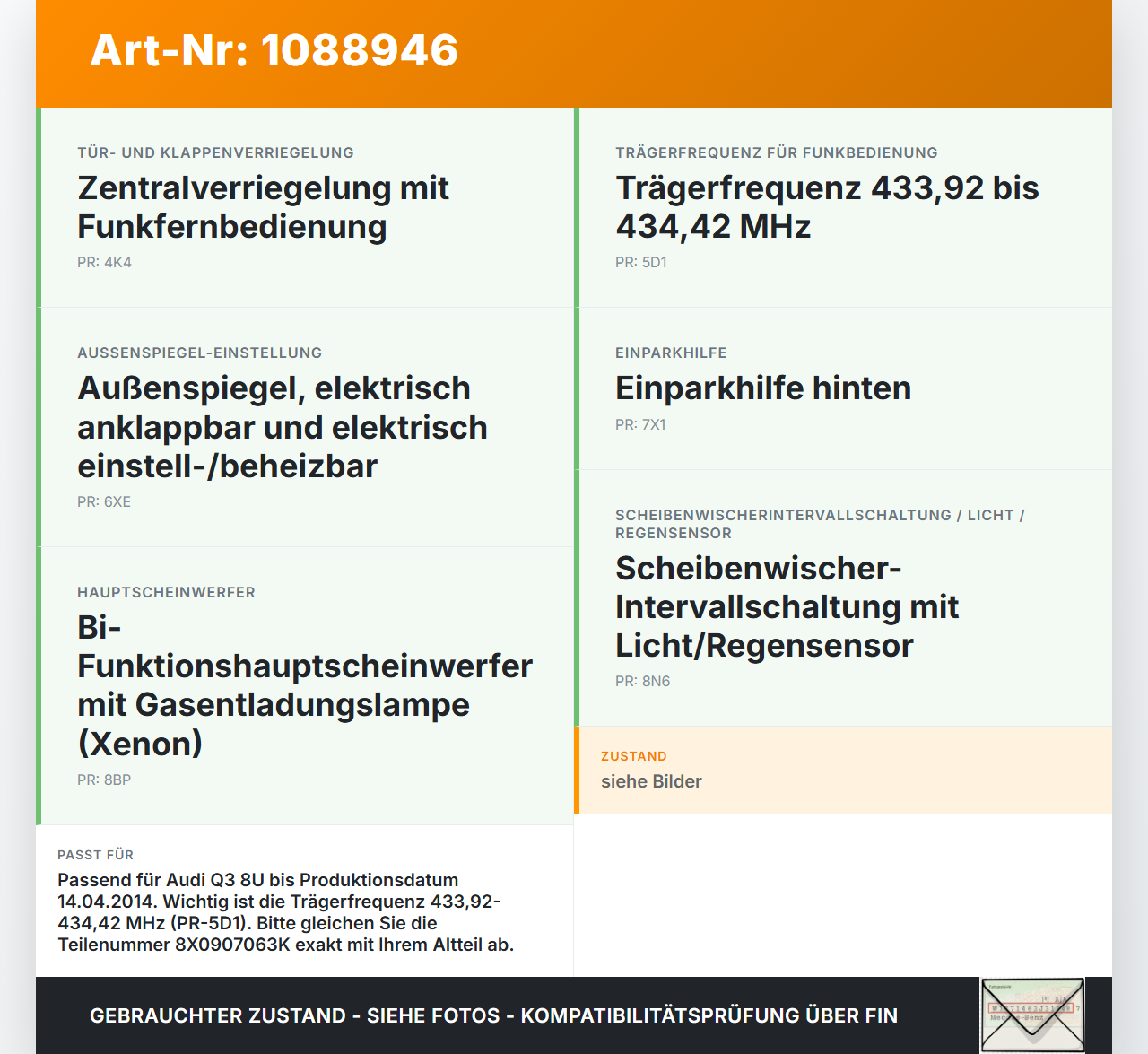 Audi Q3 8U 11-14 Steuergerät ECU BCM SG BC Modul Audi Q3 8U 11-14 25.04.2013 8X0907063N 8X0907063K 5DK009658-80... Vorschau 3