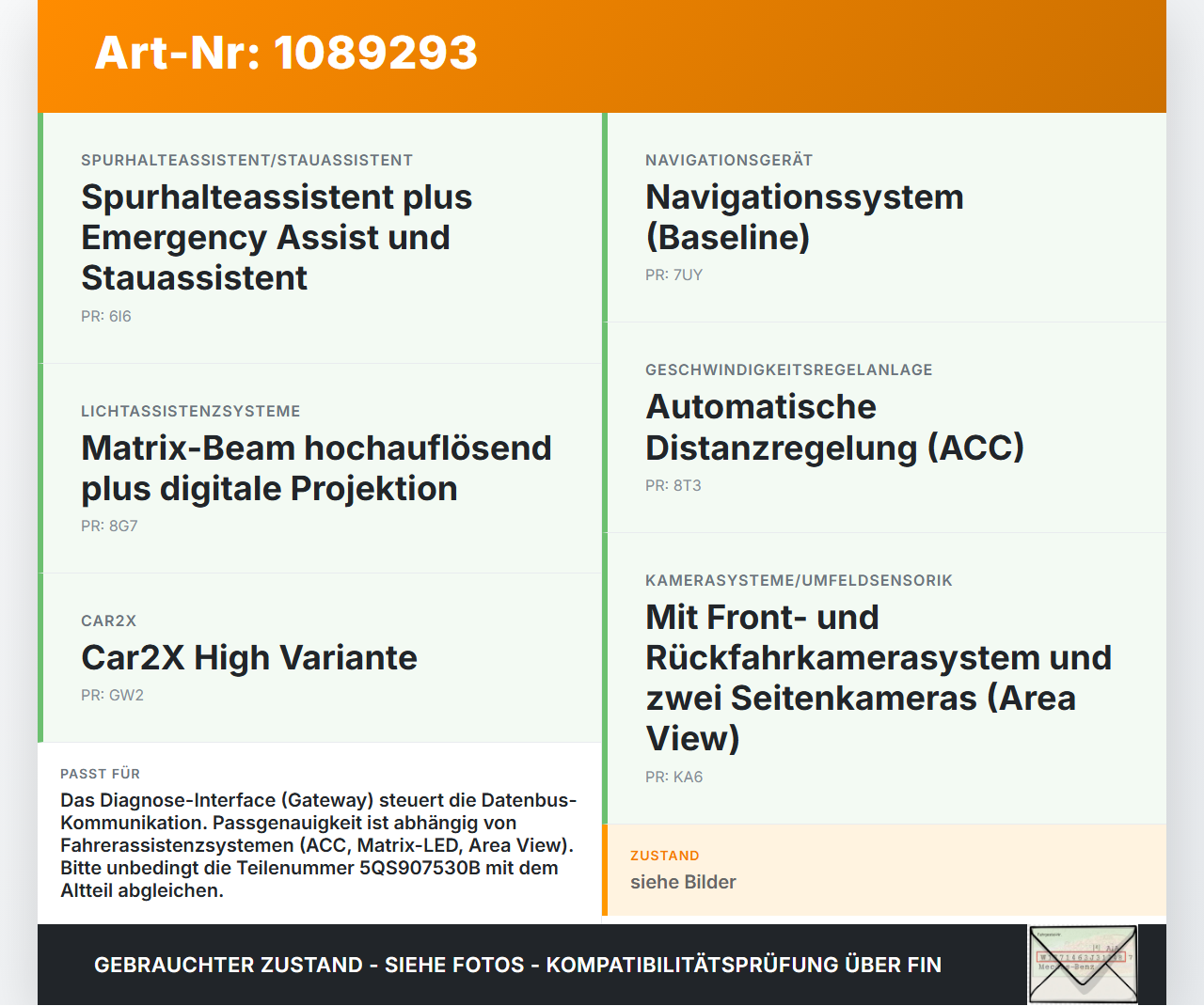 VW Tayron R41 Steuergerät ECU Modul SG Gateway VW Tayron R41 20.08.2025 5QS907530B 5QS907530 gebraucht Vorschau 3