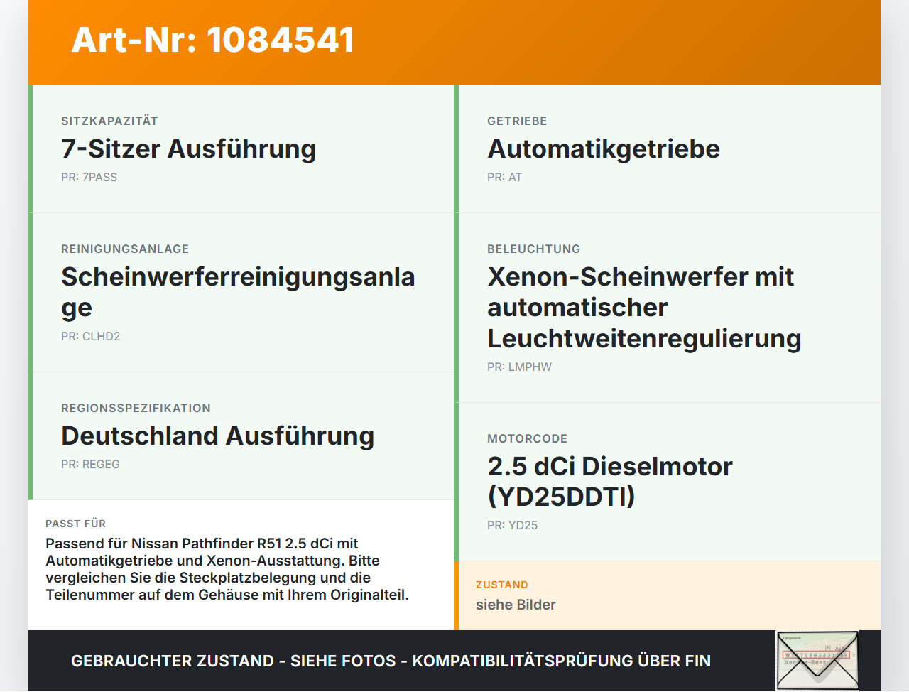 Nissan Pathfinder R51 05-10 dCi 2,5 126KW Sicherungskasten Zentralelektrik Sicherungshalter Relais Nissan Nissan... Vorschau 3