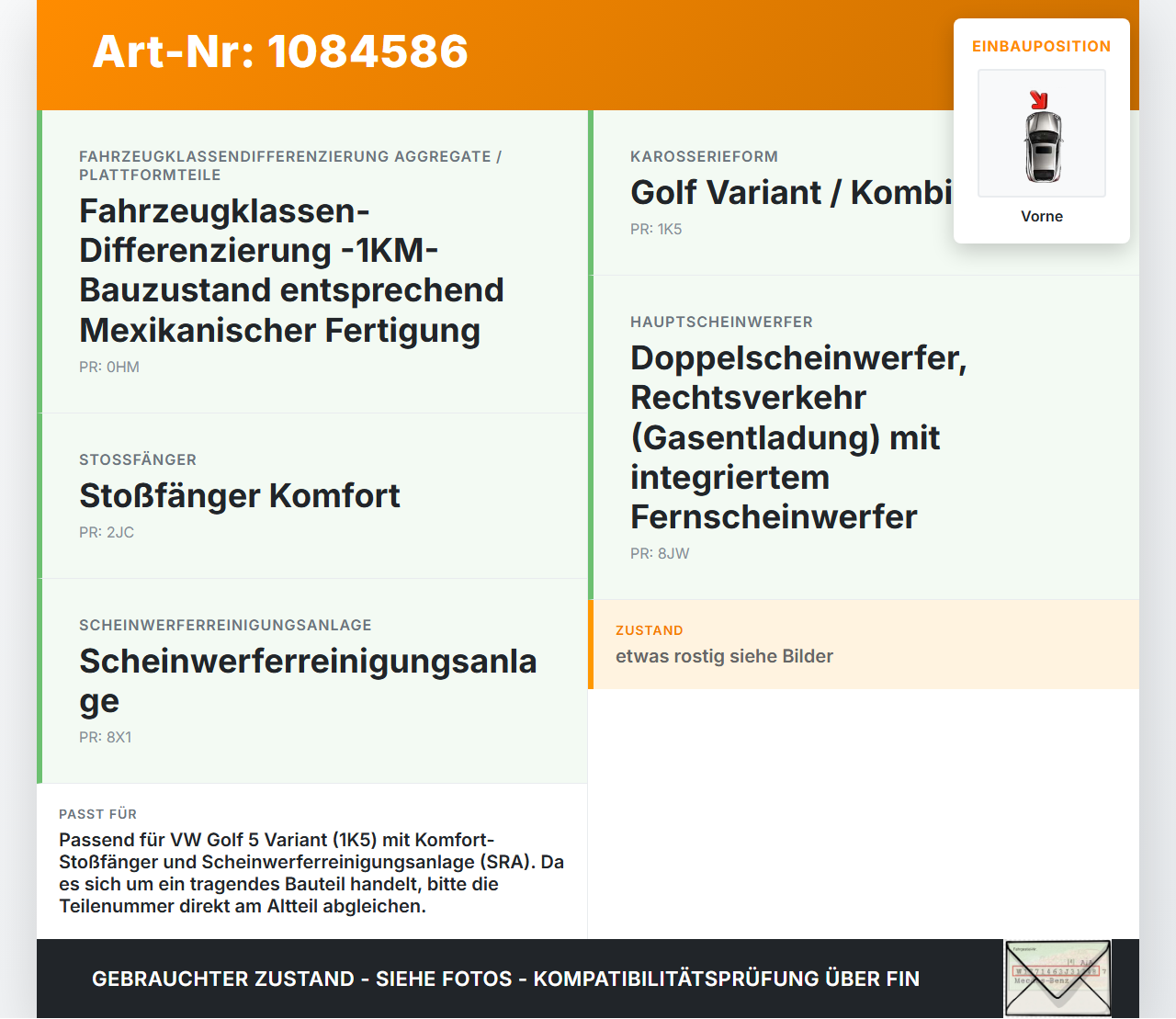 VW Golf 5 V Variant 1K5 03-09 Stoßstangenträger Stoßfängerträger Querträger Vorne VW Golf 5 V Variant 1K5 03-09... Vorschau 3