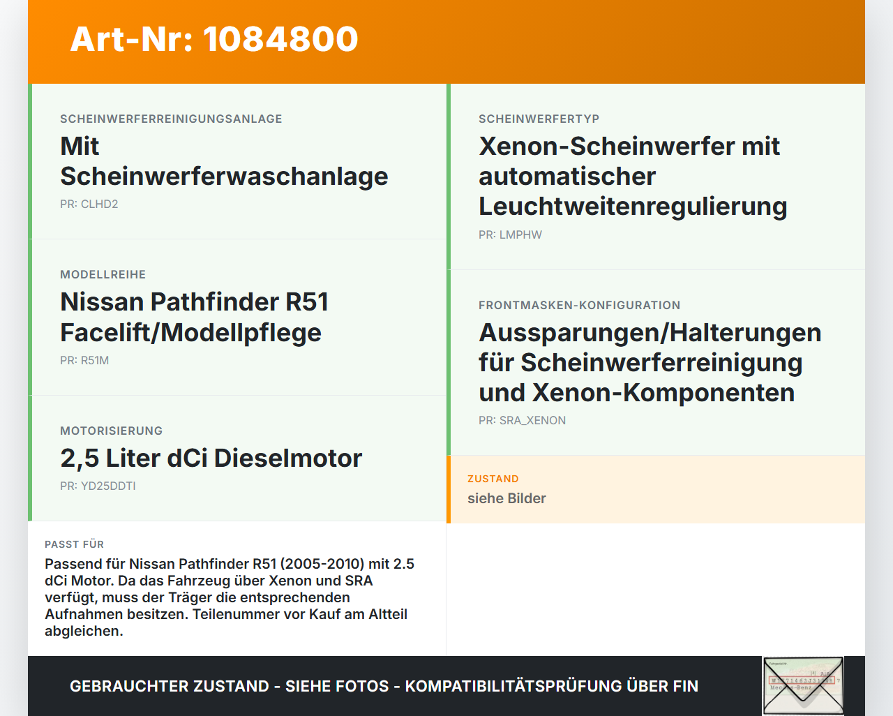 Nissan Pathfinder R51 05-10 dCi 2,5 126KW Schlossträger Frontmaske Träger Nissan Nissan Pathfinder R51 05-10... Vorschau 3