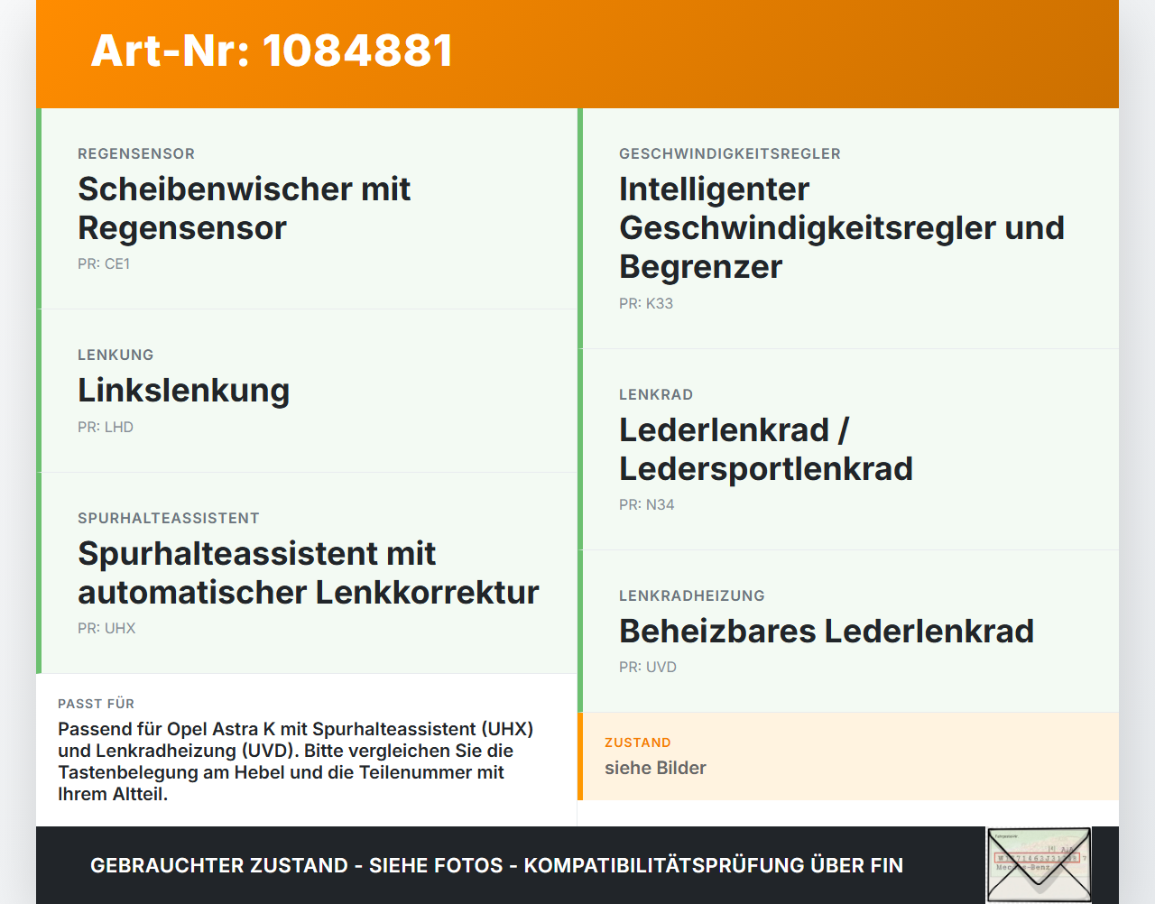 Opel Astra K B16 15-19 Blinkerschalter Lenkstockschalter Blinker Opel Astra K B16 15-19 31.05.2016 gebraucht Vorschau 3