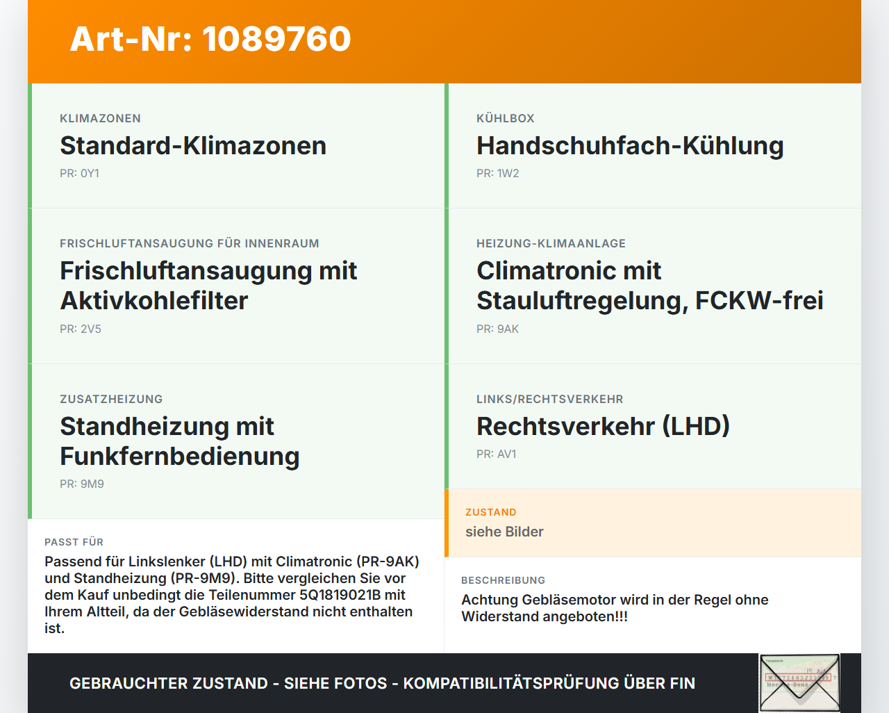 VW Golf VII 7 Variant 13-17 Gebläsemotor Lüftermotor Heizungsgebläse VW Golf VII 7 Variant 13-17 11.11.2014... Vorschau 3