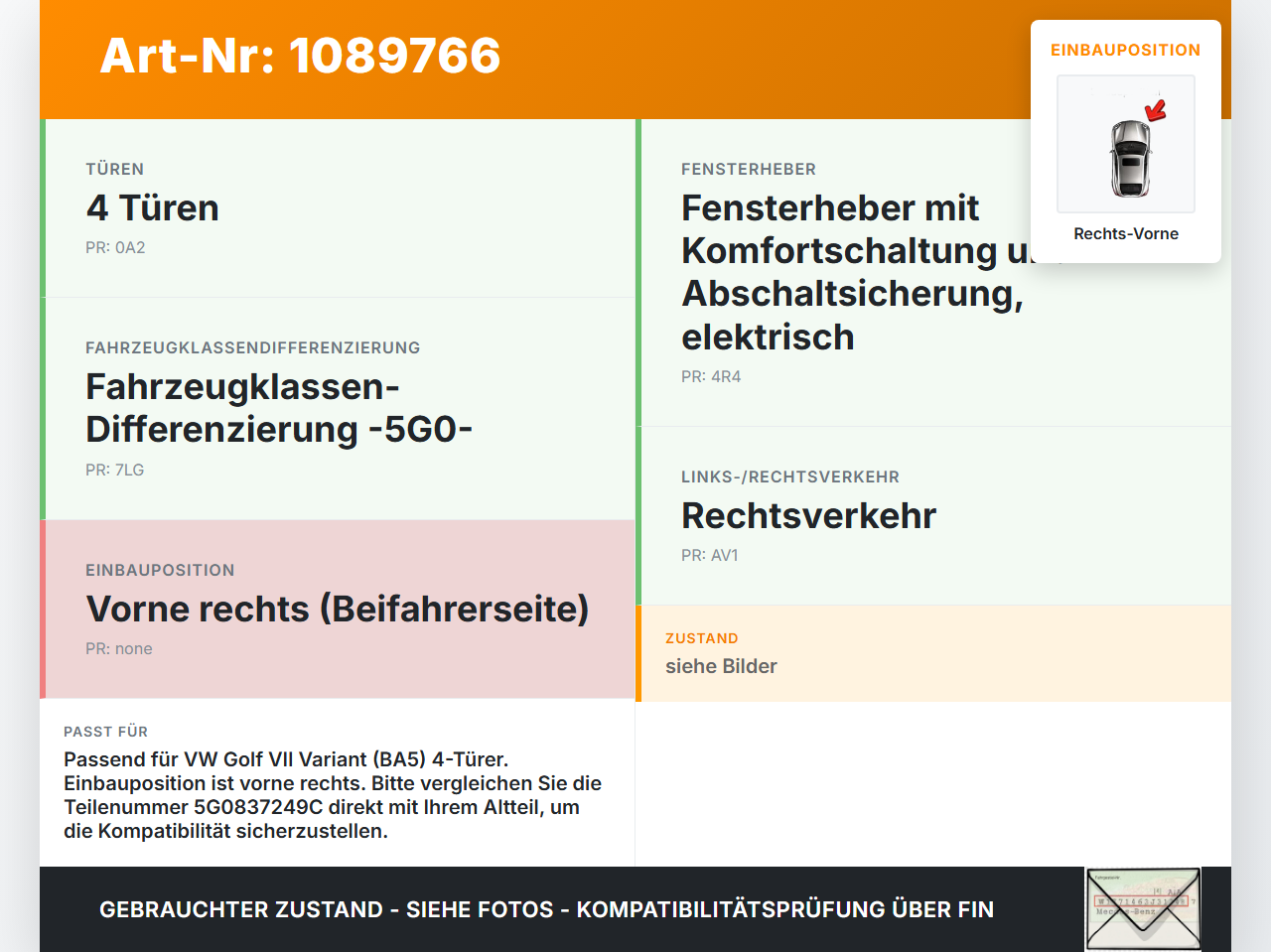 VW Golf VII 7 Variant 13-17 Kombi Türfangband Türbremse Türanschlag Rechts Vorne VW Golf VII 7 Variant 13-17... Vorschau 3