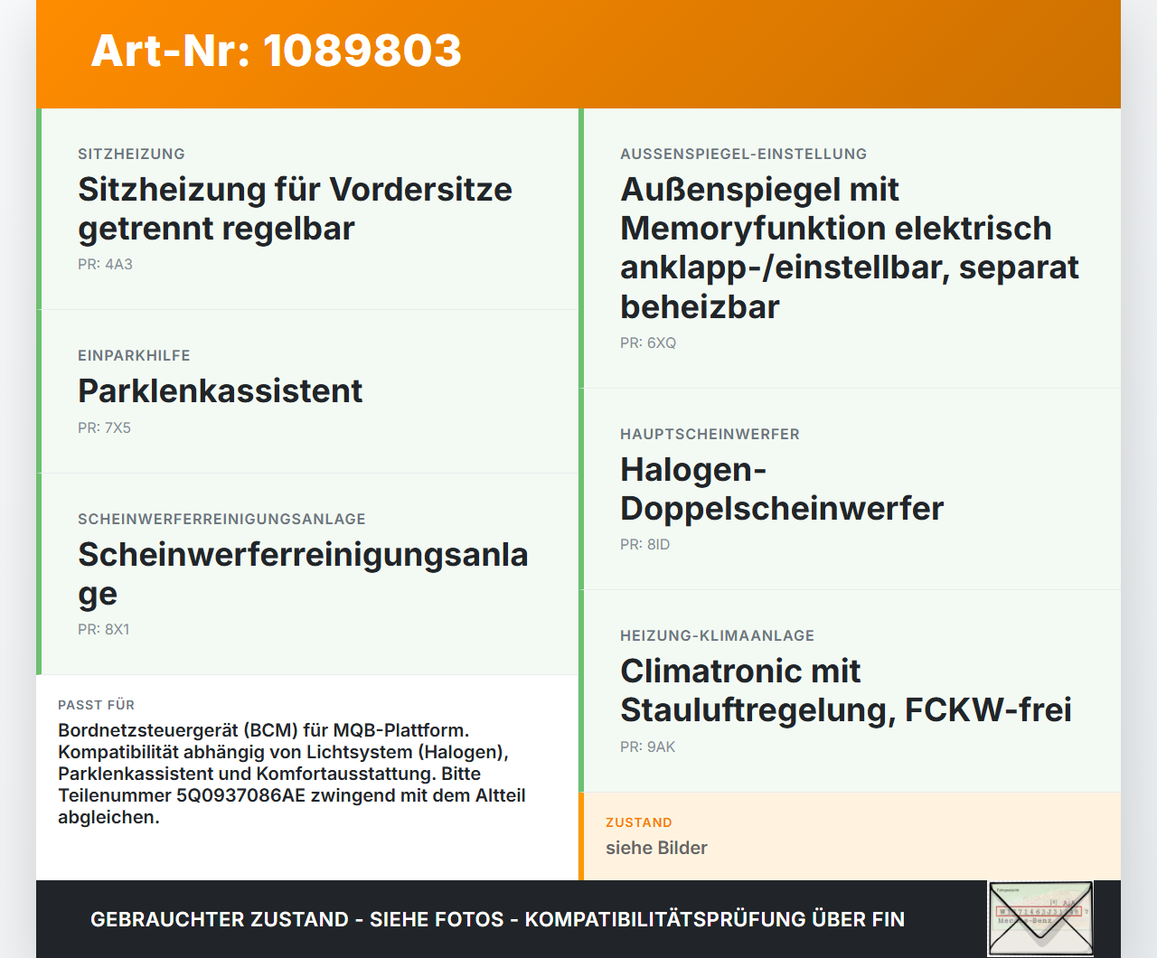 VW Golf VII 7 Variant 13-17 SG Steuergerät für Karosserie MQB BCM VW Golf VII 7 Variant 13-17 11.11.2014... Vorschau 3